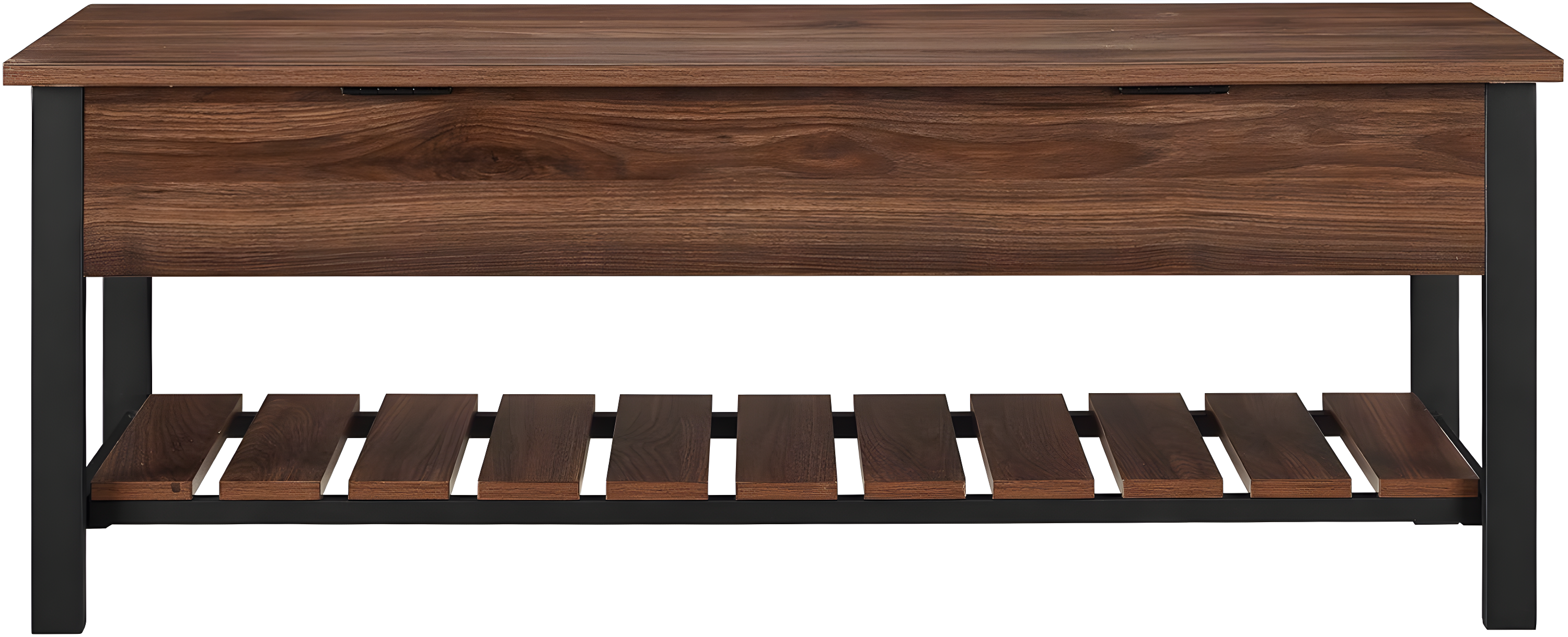 Walker Edison Park City 48" Engineered Wood Storage Bench in Dark Walnut