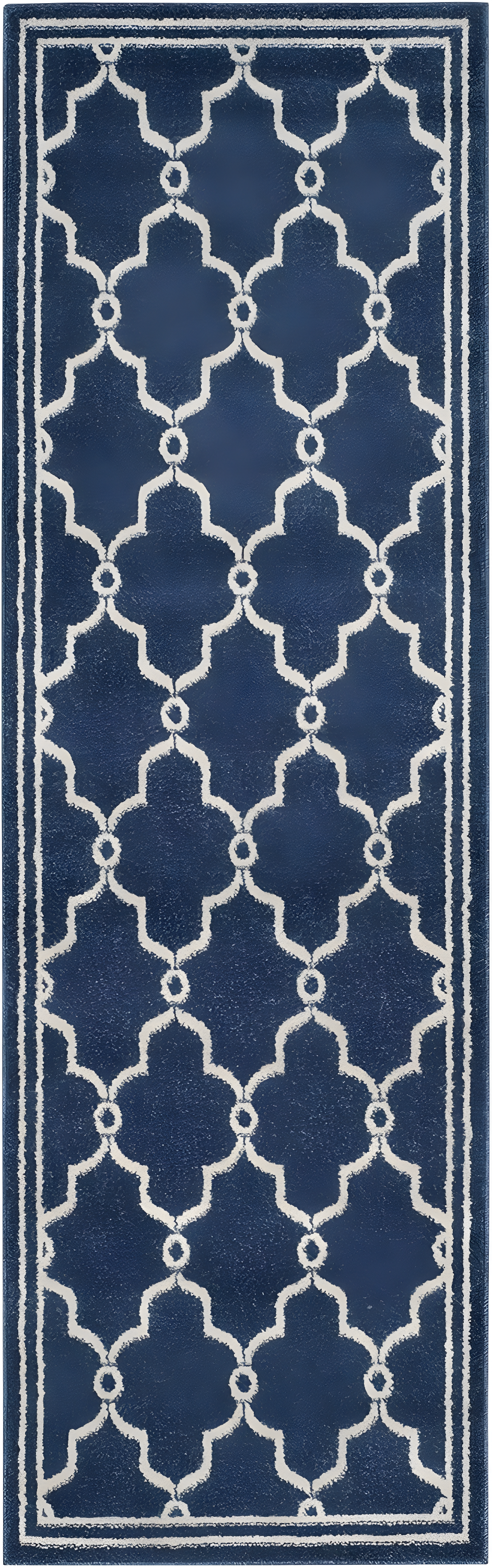 Amherst AMT414 Power Loomed Indoor Runner Rug - Navy/Beige - 2'3"x7' - Safavieh