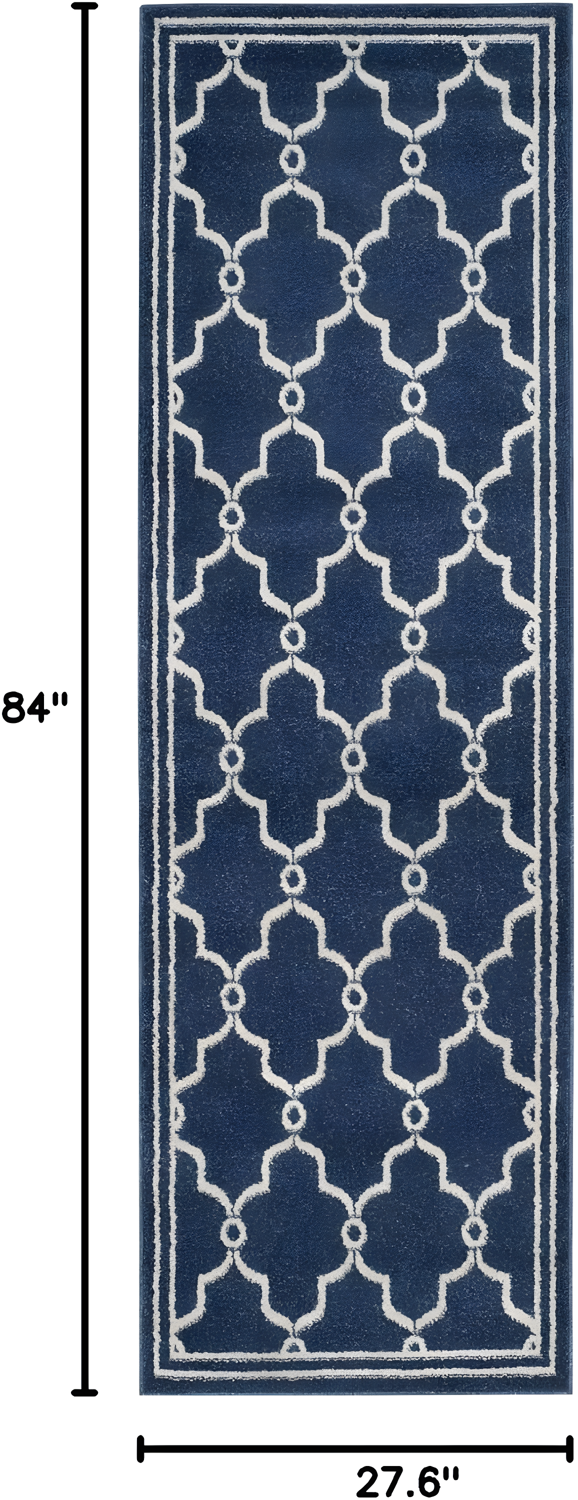Amherst AMT414 Power Loomed Indoor Runner Rug - Navy/Beige - 2'3"x7' - Safavieh
