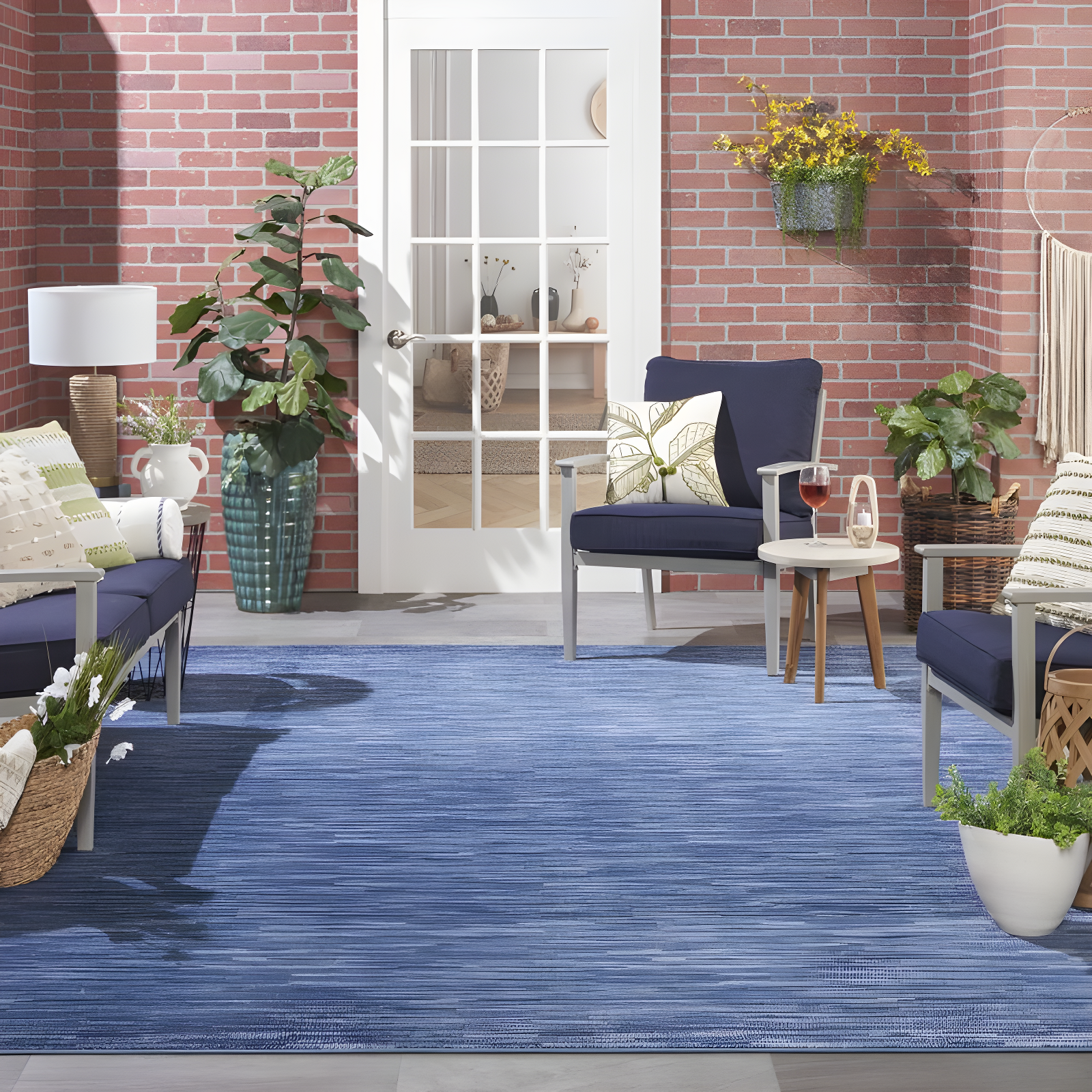 Nourison Nourison Essentials NRE01 Indoor/outdoor Area Rug - Navy Blue 10' x 14'