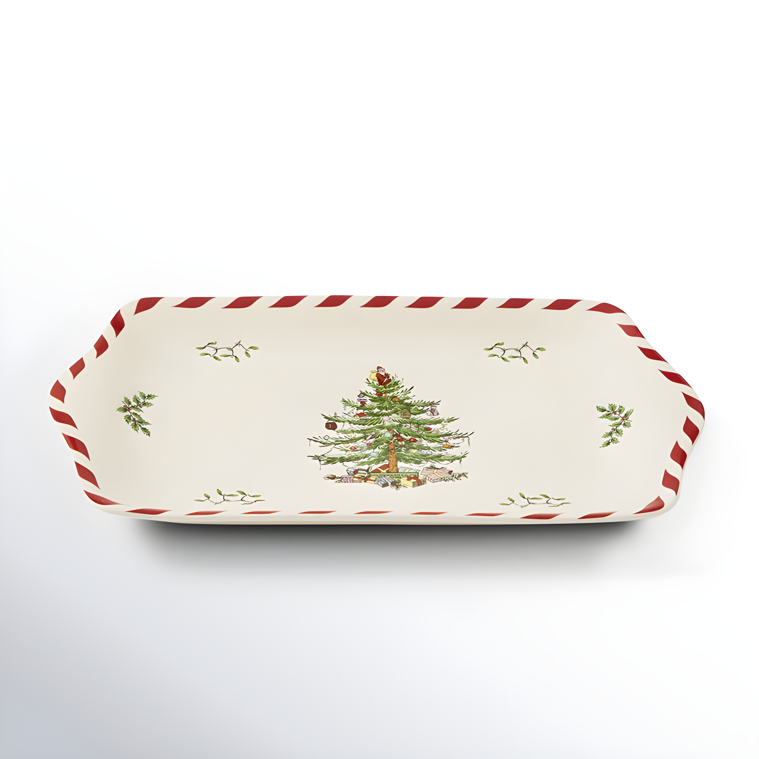 Spode Christmas Tree Peppermint Dessert Tray