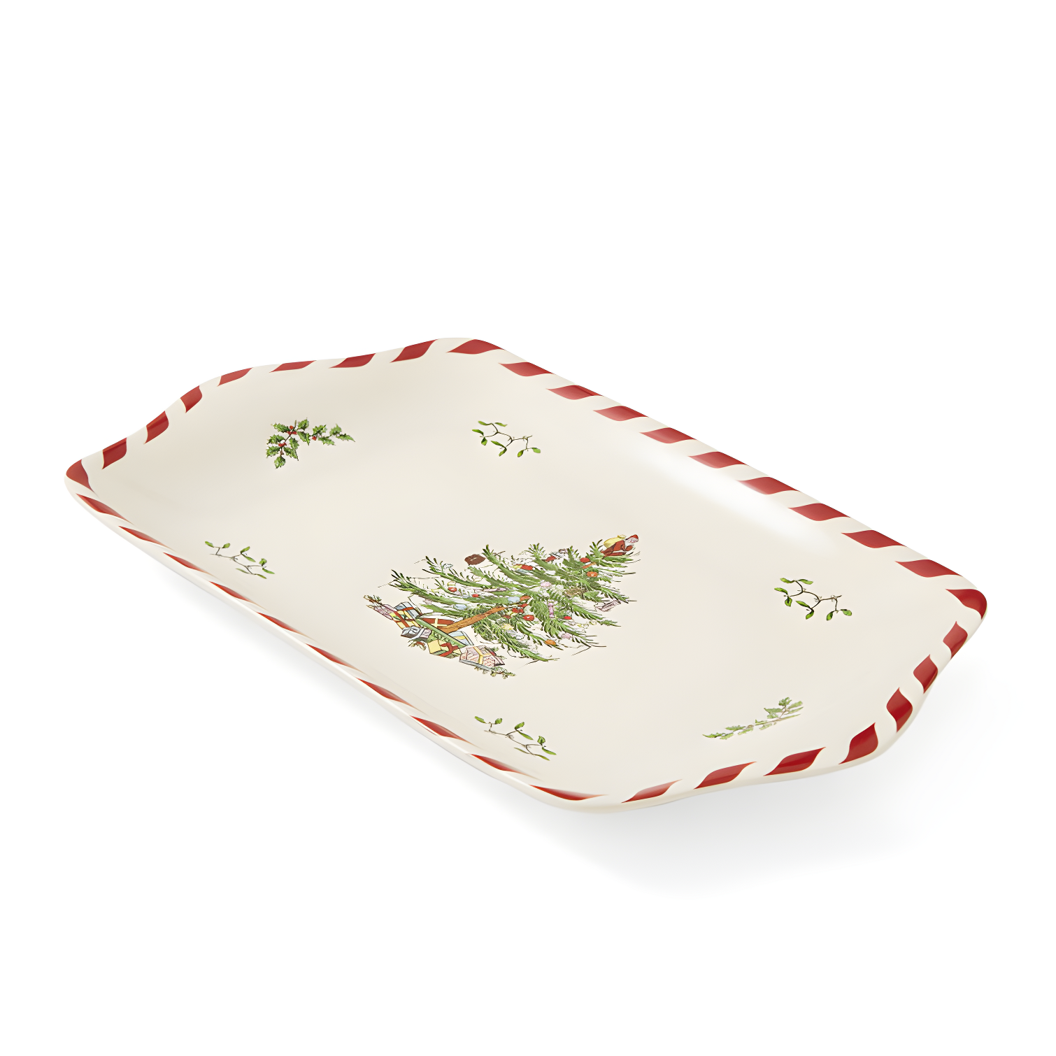 Spode Christmas Tree Peppermint Dessert Tray