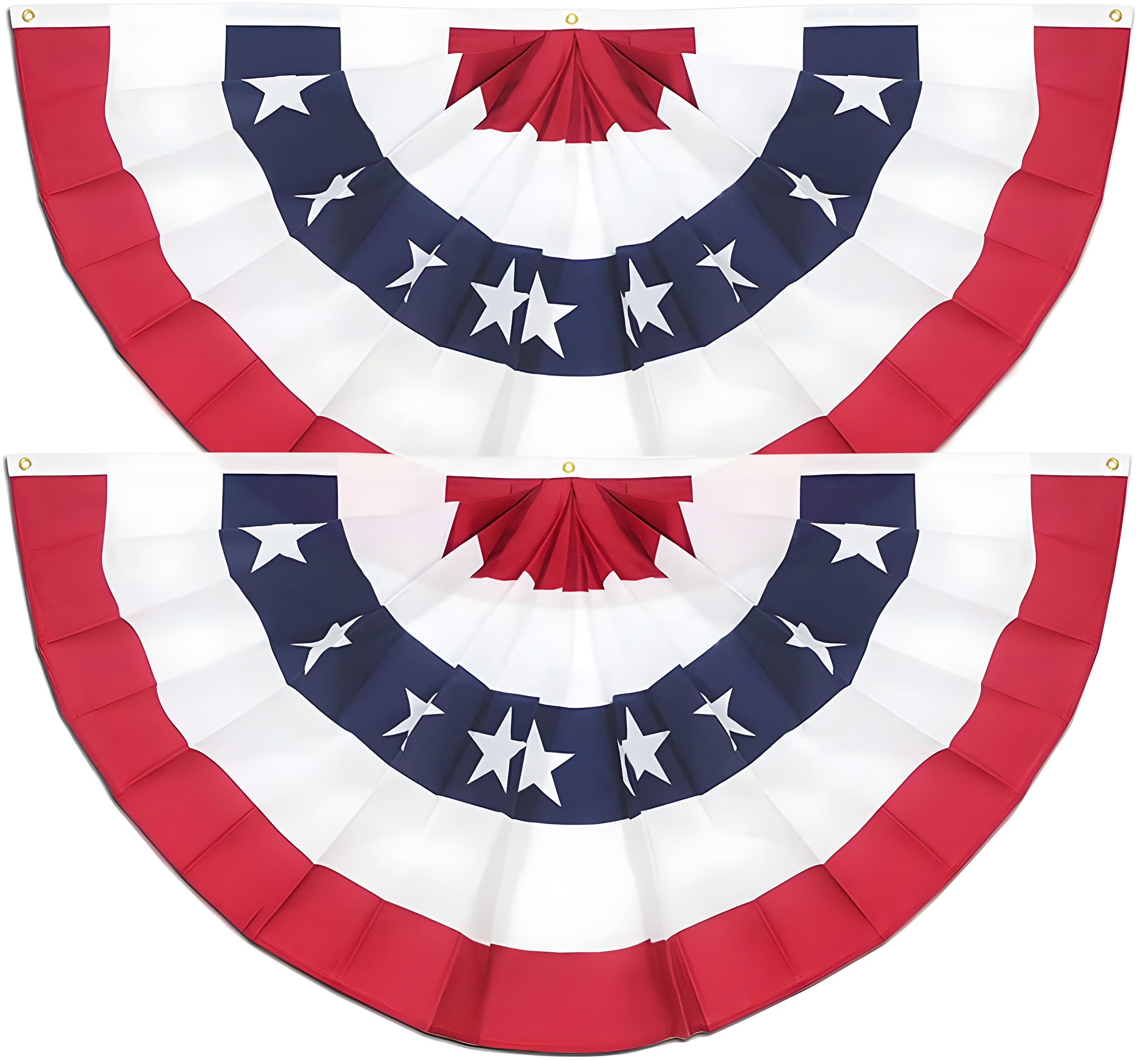 ANLEY USA Pleated Fan Flag, 1.5x3 ft American US Bunting Flag (Set of 2)