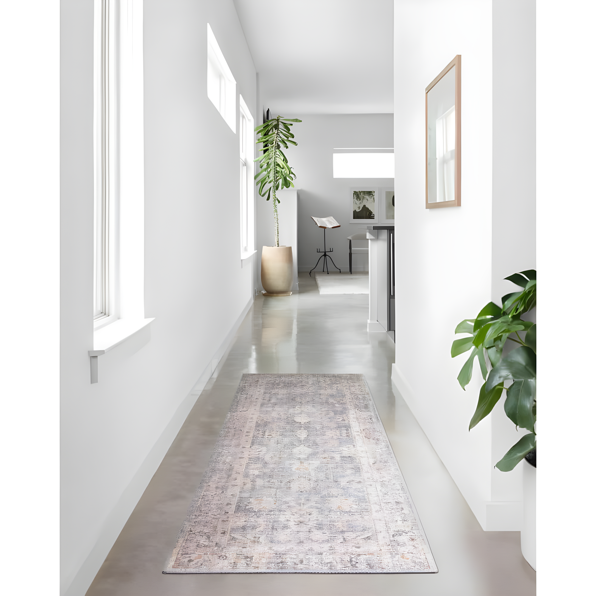 Skye Grey and Apricot Reversible Wool Runner Rug