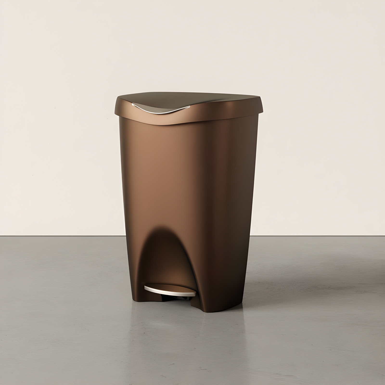 Umbra 13gal Brim Step Trash Can Bronze: Polypropylene, Indoor, Kitchen, 50 Quart, Brown, 25.5" Depth, 16.4" Width