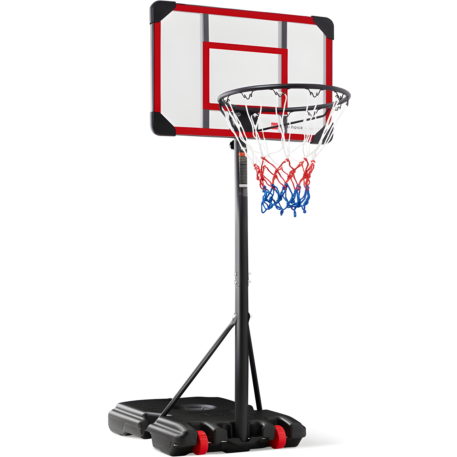 Best Choice Products Kids Height-Adjustable Basketball Hoop, Portable Backboard System w/ 2 Wheels - Red/White