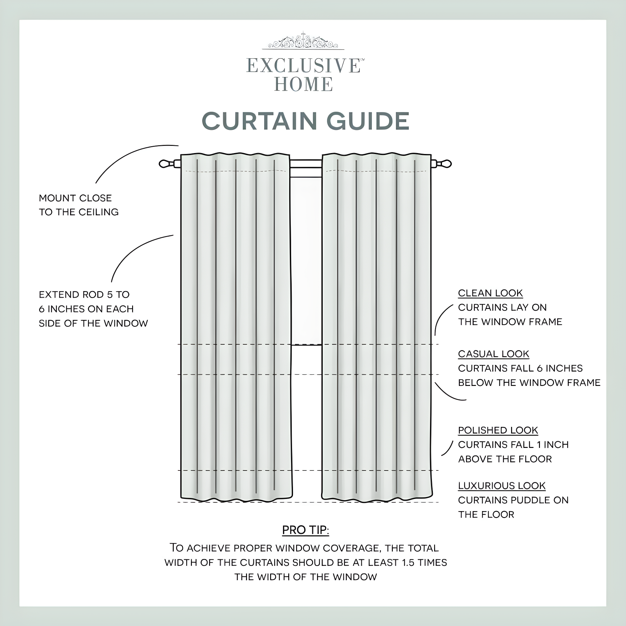 Amalgamated Textiles Exclusive Home Catarina Layered Solid Room Darkening and Sheer Hidden Tab/Rod Pocket Top Curtain Panel Pair (Set of 2)