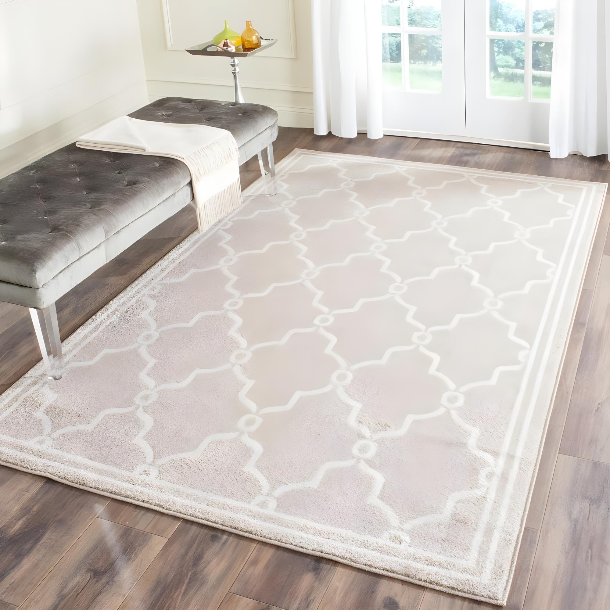 Amherst AMT414 Power Loomed Indoor Accent Rug - Wheat/Beige - 3'x5' - Safavieh