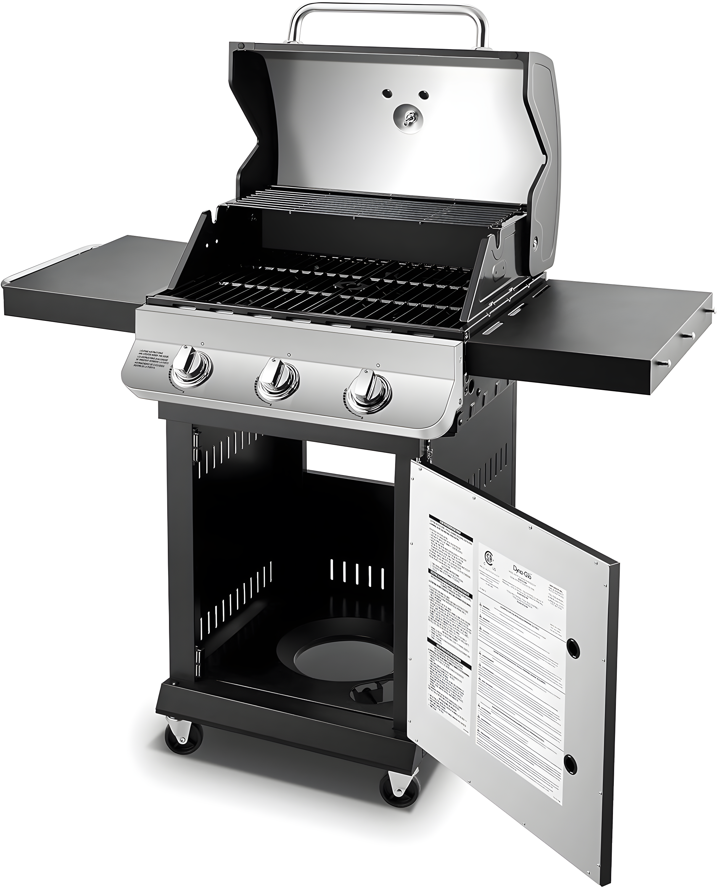 Dyna-Glo 3 - Burner Free Standing 36000 BTU Gas Grill with Cabinet