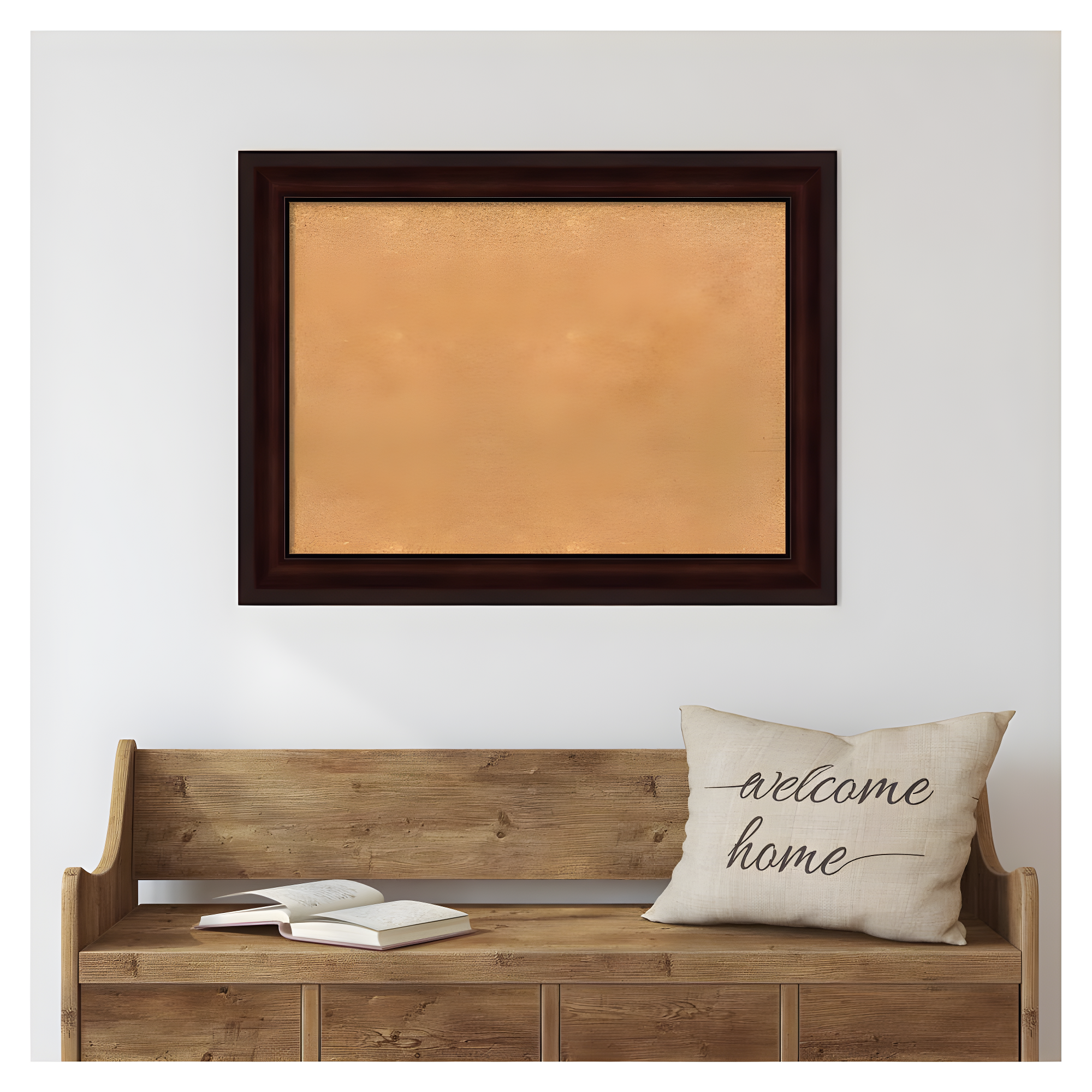 Amanti Art Natural Cork Board Framed Coffee Bean Brown Bulletin Board 33 in. x 25 in.