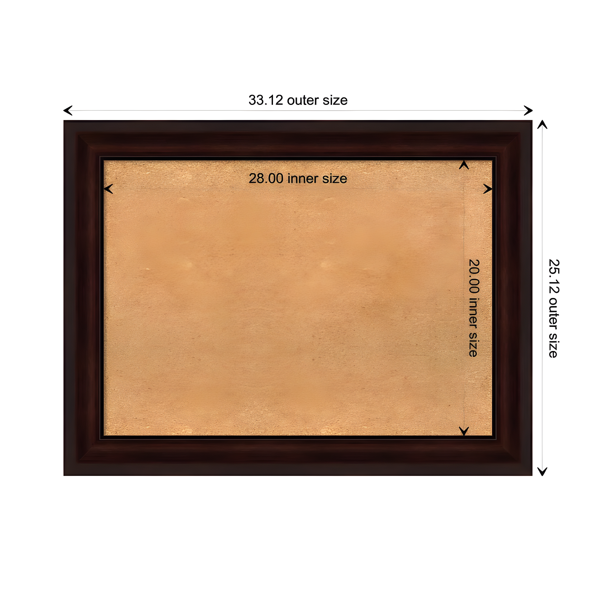 Amanti Art Natural Cork Board Framed Coffee Bean Brown Bulletin Board 33 in. x 25 in.