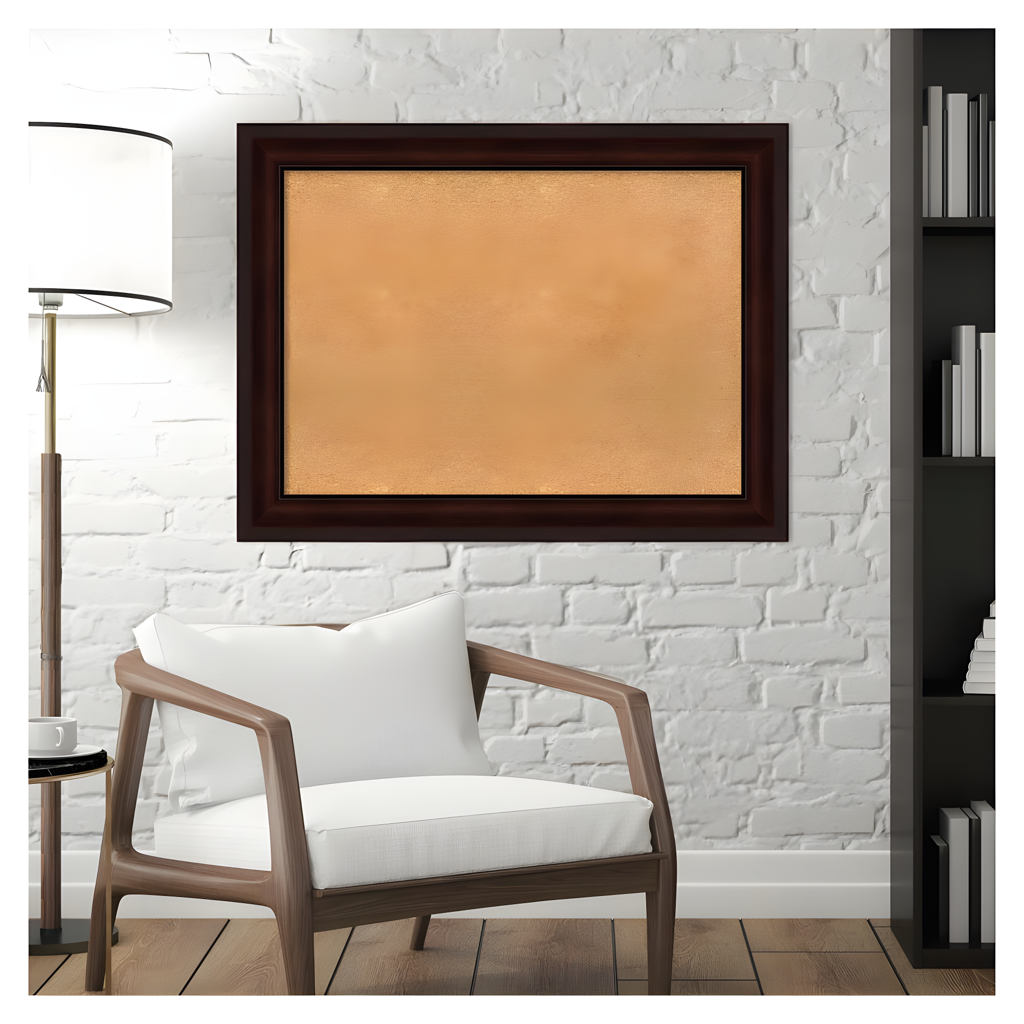 Amanti Art Natural Cork Board Framed Coffee Bean Brown Bulletin Board 33 in. x 25 in.