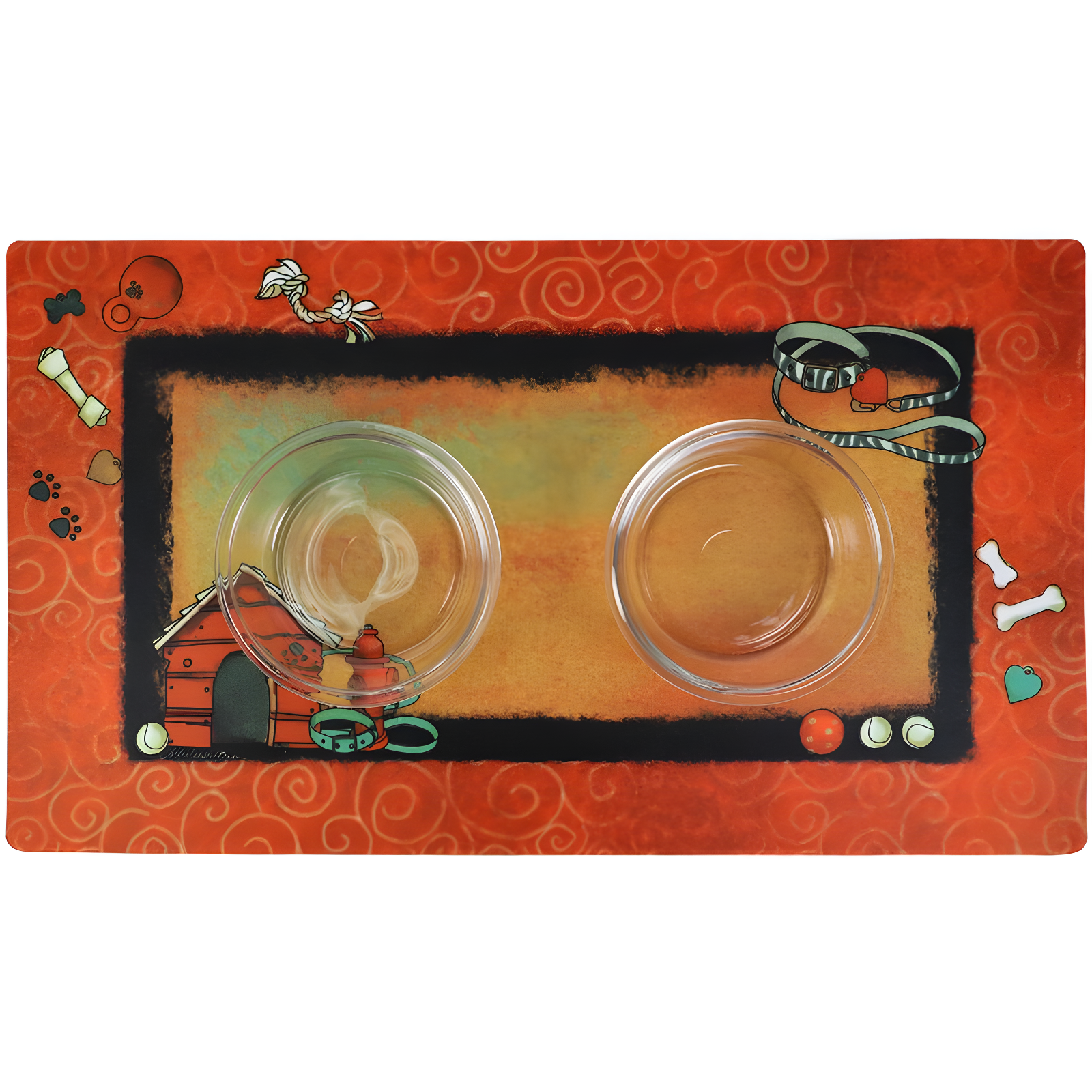 Dog Bowl Placemat, Pet Food Feeding Mat - Absorbent, Waterproof, Slip-Resistant, Machine Washable