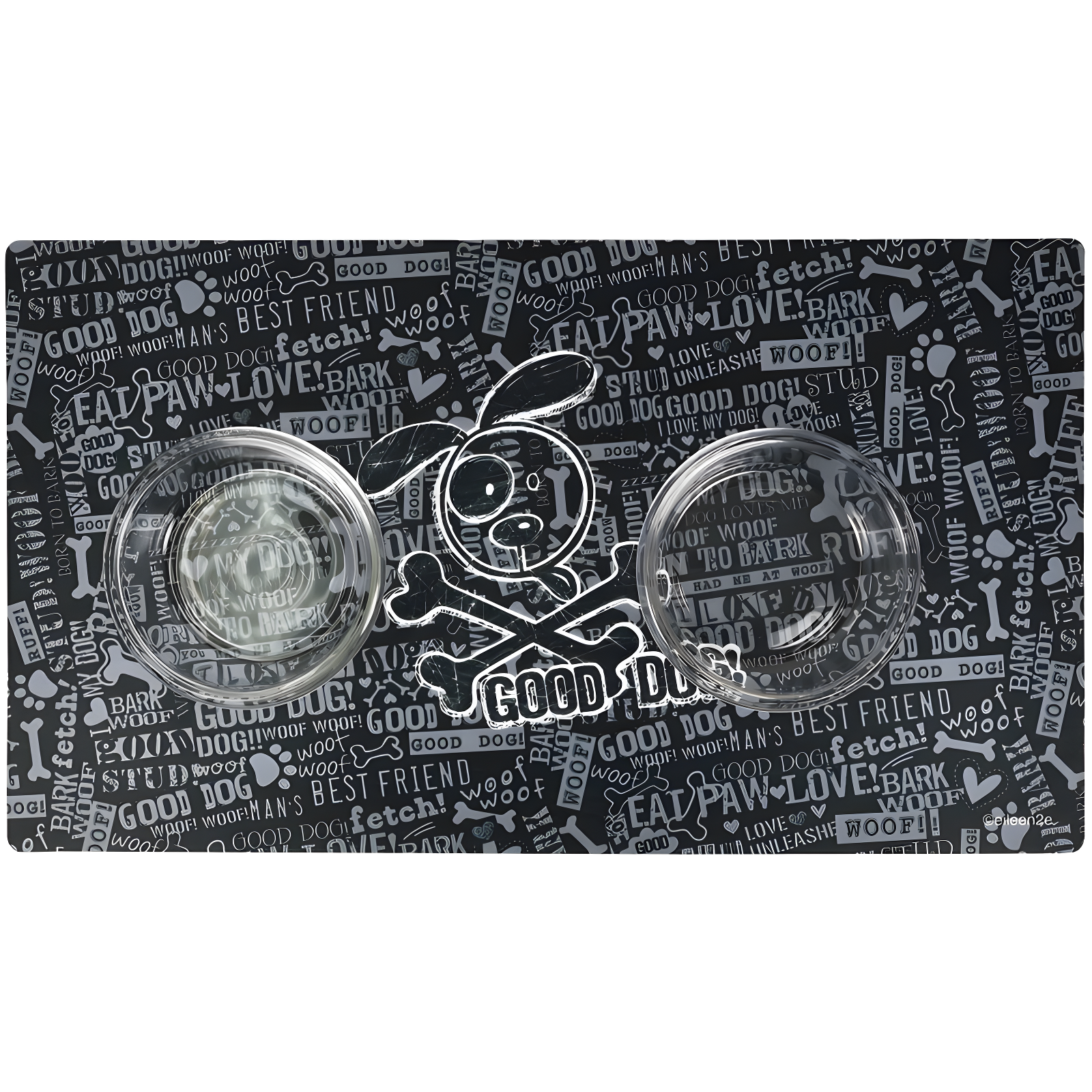 Dog Bowl Placemat, Pet Food Feeding Mat - Absorbent, Waterproof, Slip-Resistant, Machine Washable