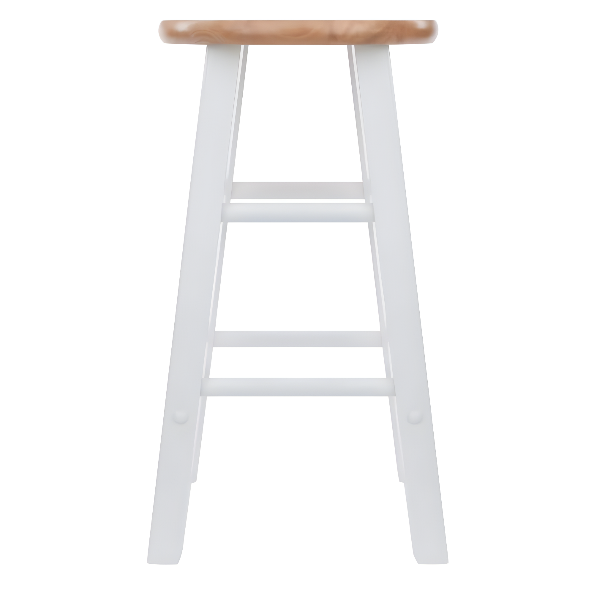 2pc 24" Element Counter Height Barstools White - Winsome: Solid Wood, Round Seat, 220lbs Capacity