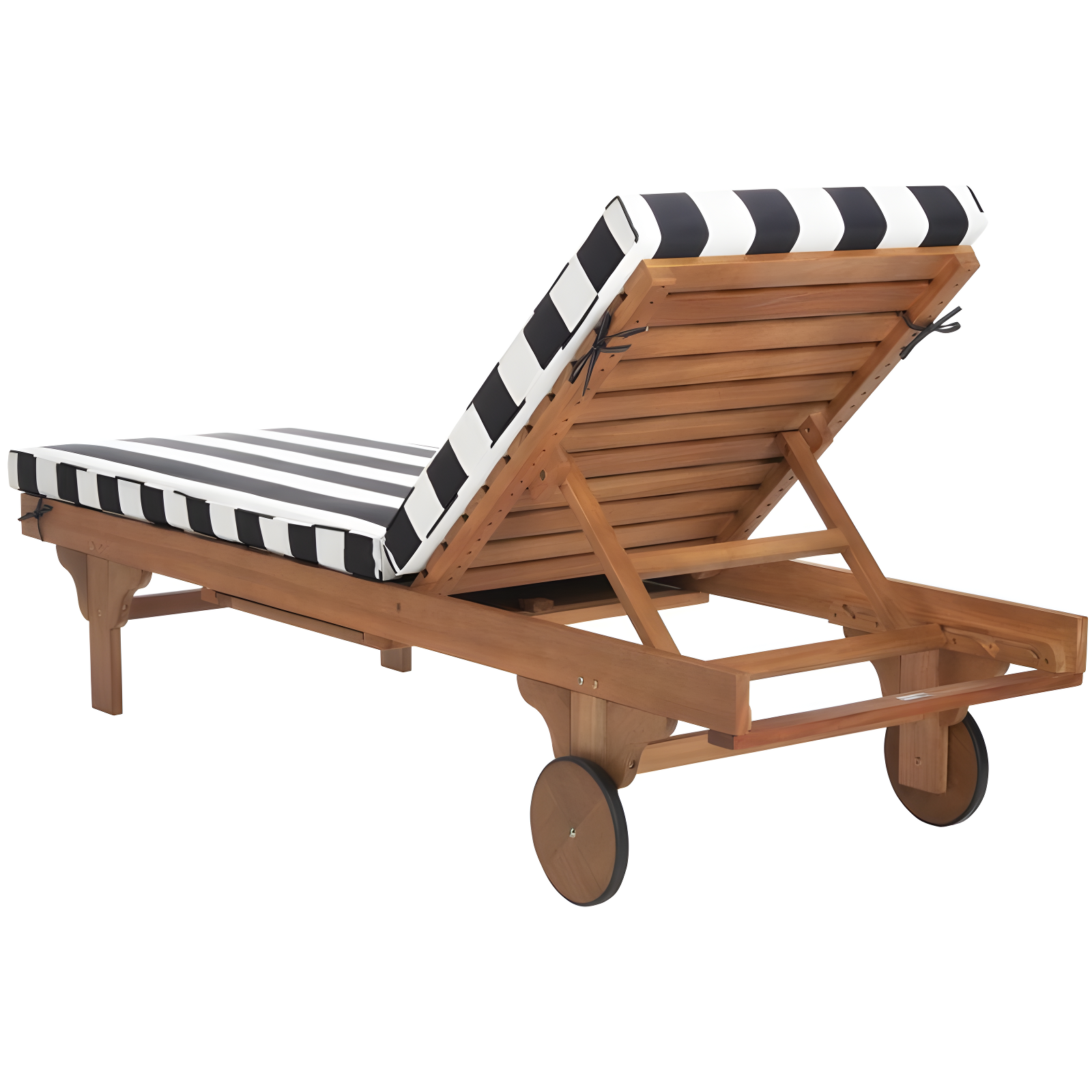 Newport Lounge Chair - Outdoor - PAT7022 - Natural/Black Stripe -Safavieh