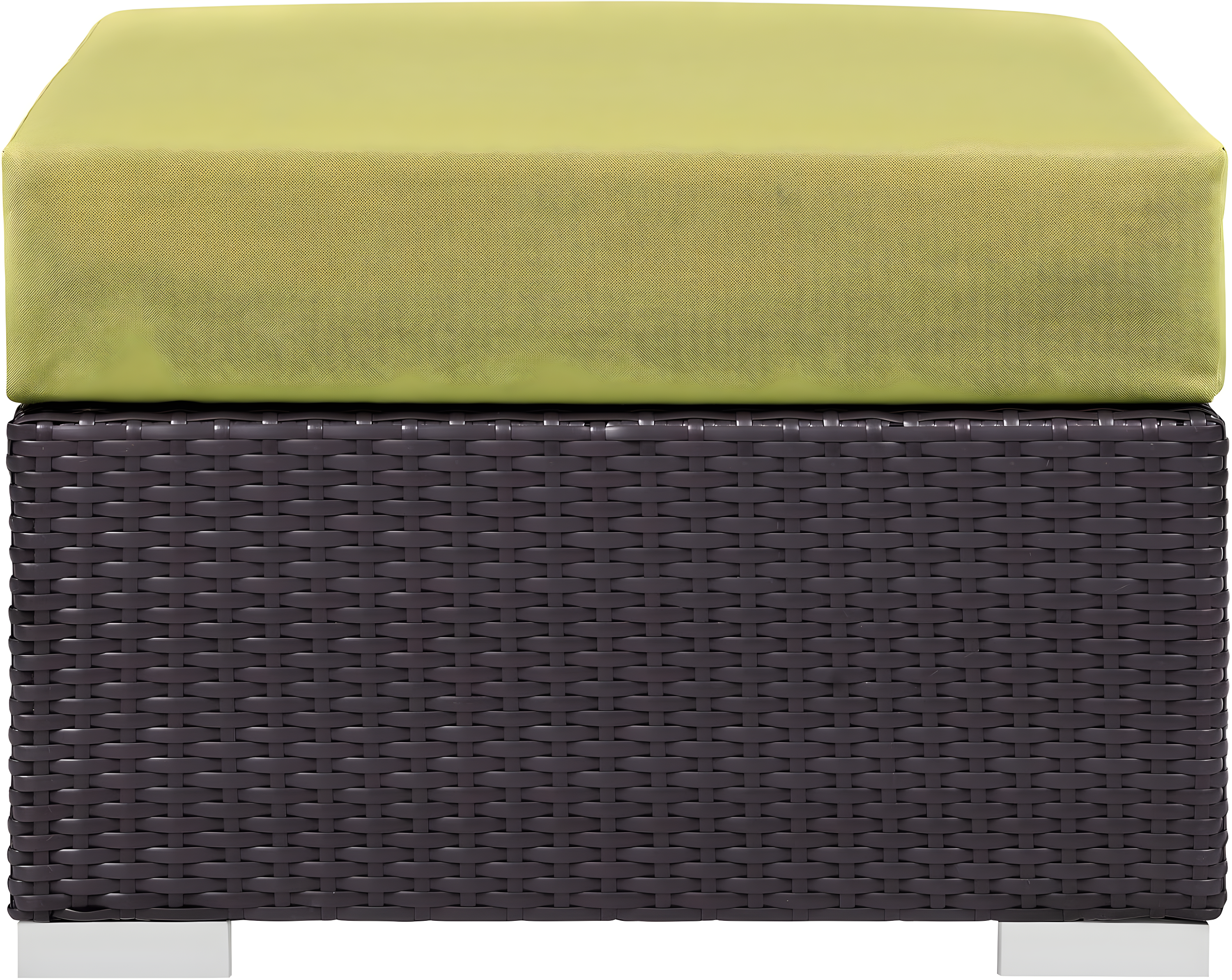 Modway Convene Outdoor Patio Fabric Square Ottoman in Espresso Peridot