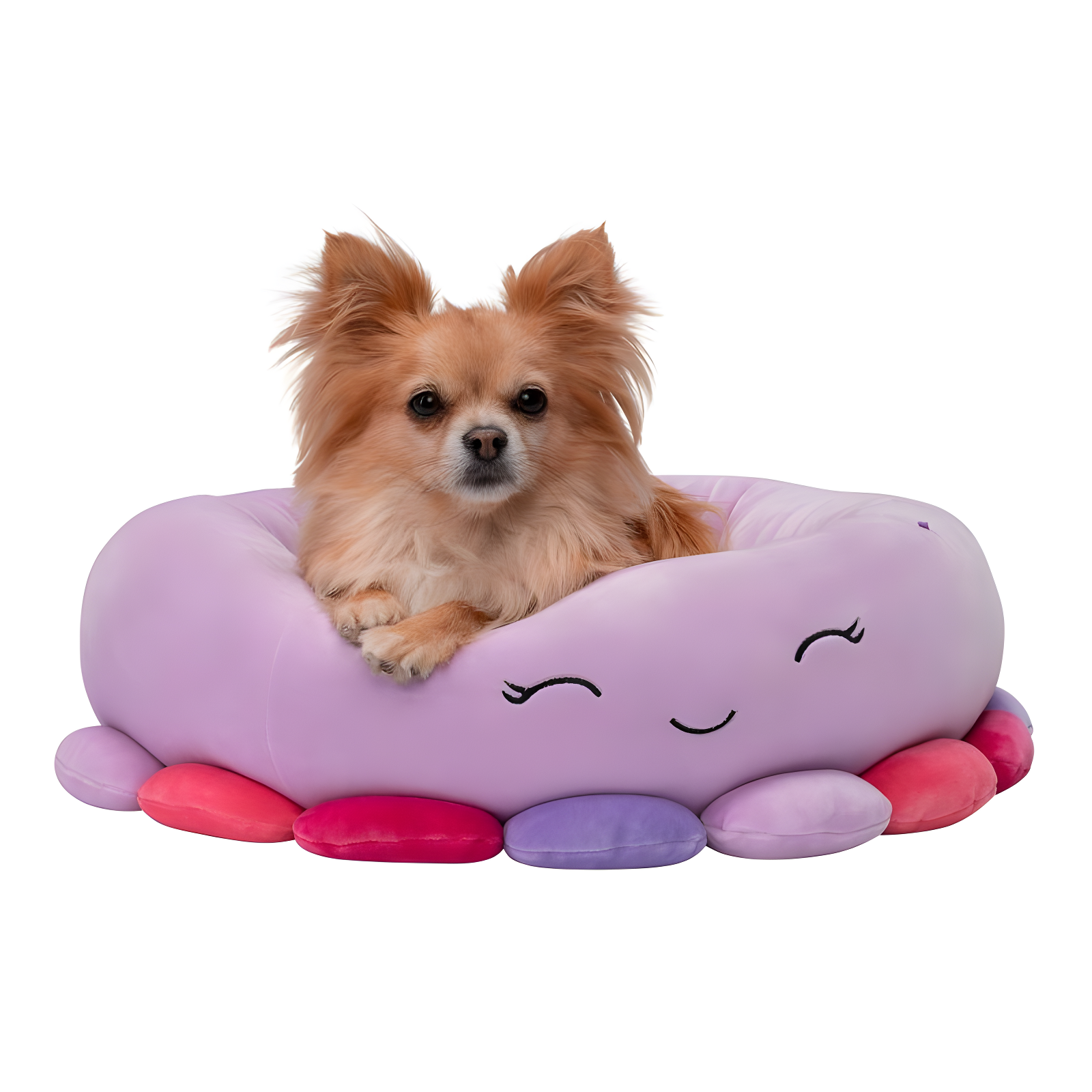 Squishmallows Beula The Octopus Cat and Dog Bolster Bed - Light Purple S