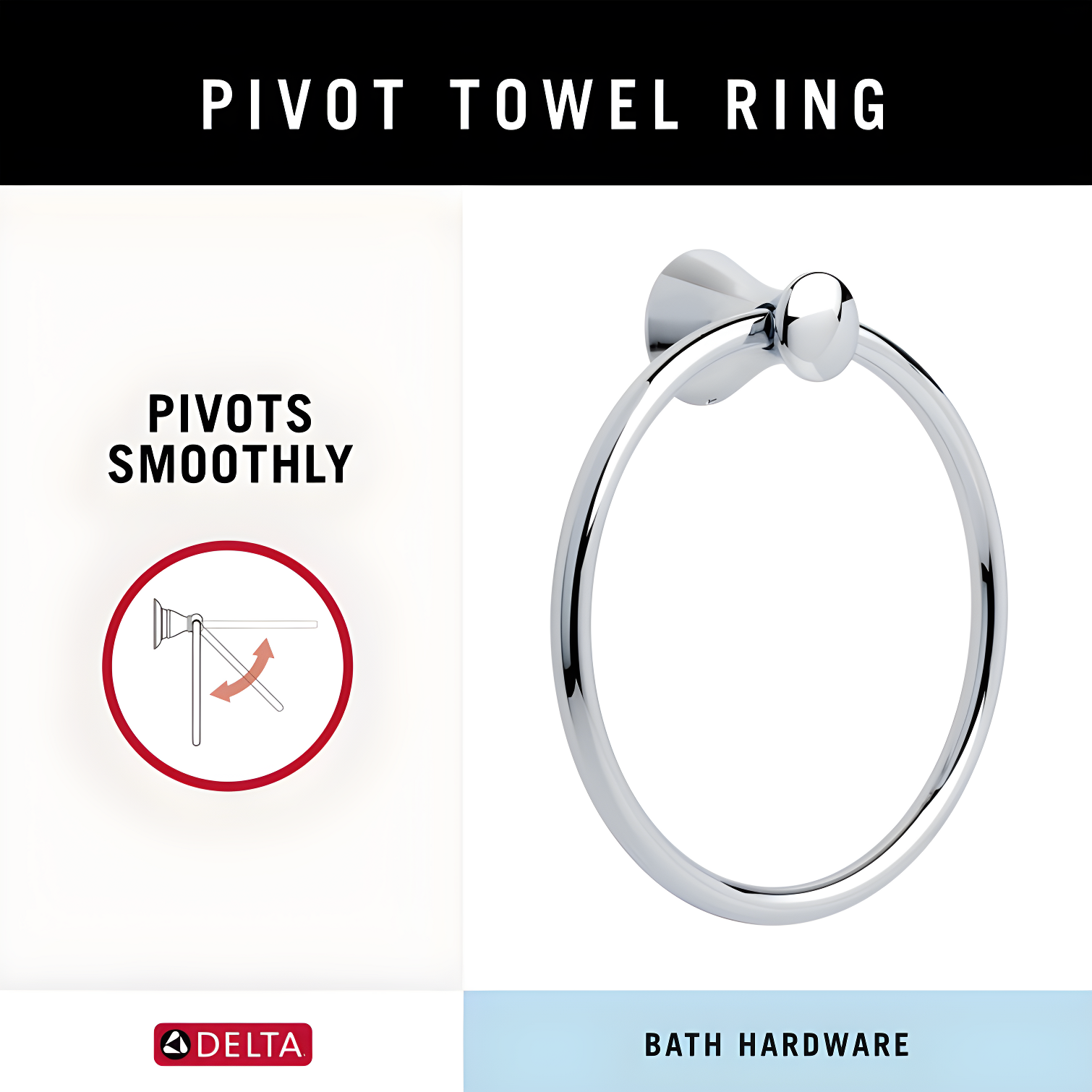 Lahara Wall Mount Round Closed Towel Ring Bath Hardware Accessory