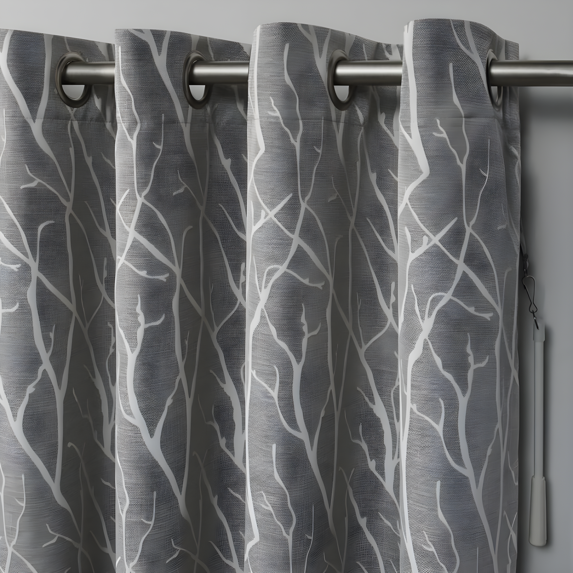108"x84" Forest Hill Patio Woven Blackout Grommet Top Single Curtain Panel Gray - Exclusive Home: Room Darkening Drapes