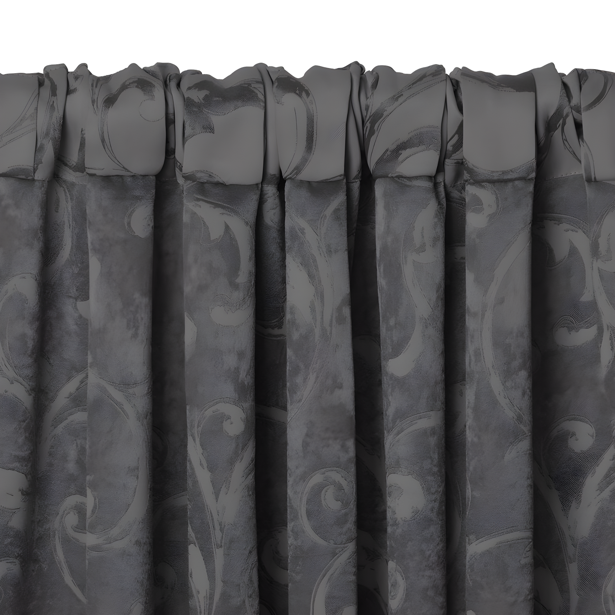 Mia Jacquard Scroll Blackout Window Curtain Panel - 52" x 84" - Gray - Elrene Home Fashions