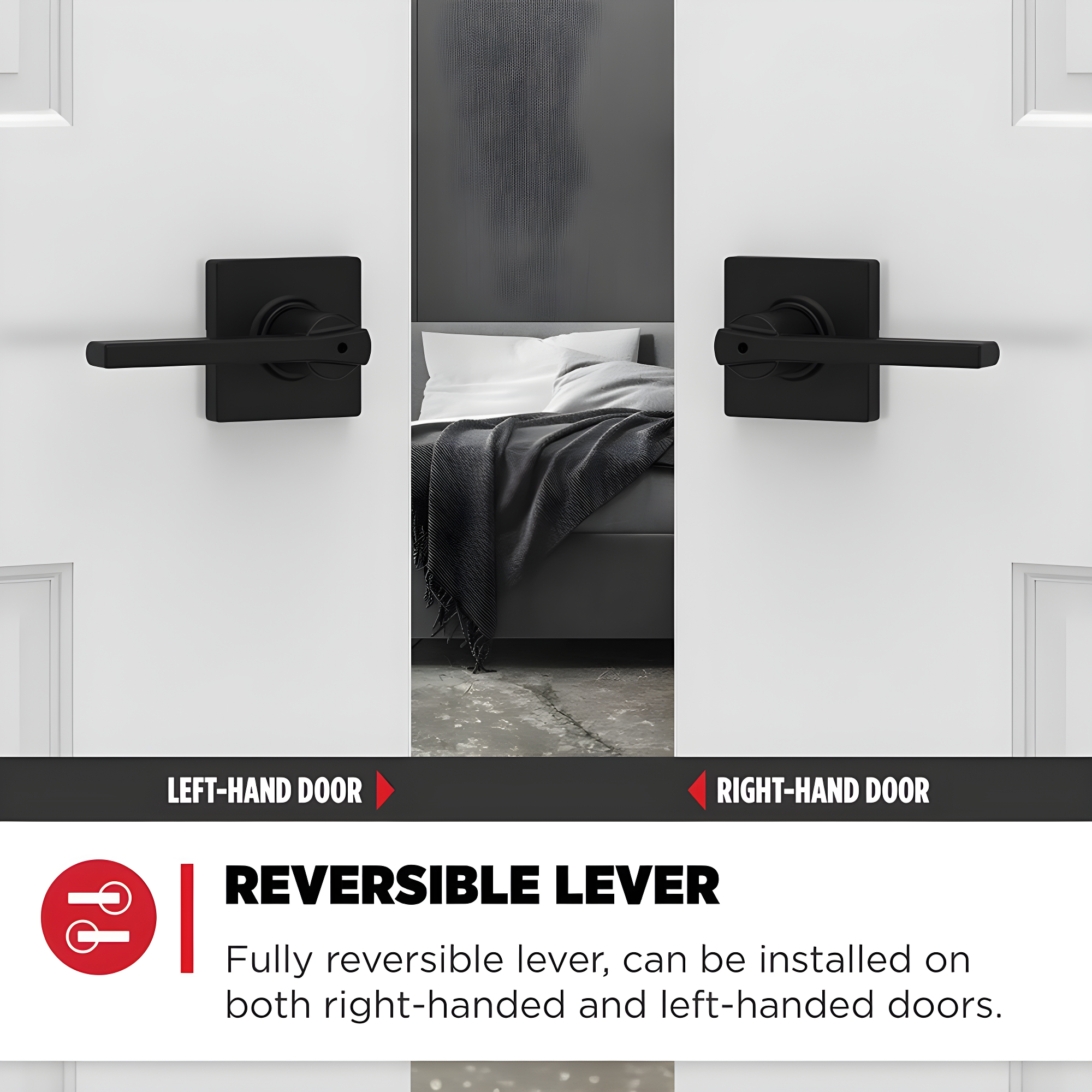 Kwikset 93002-031 Casey Privacy Lever with Square Rose