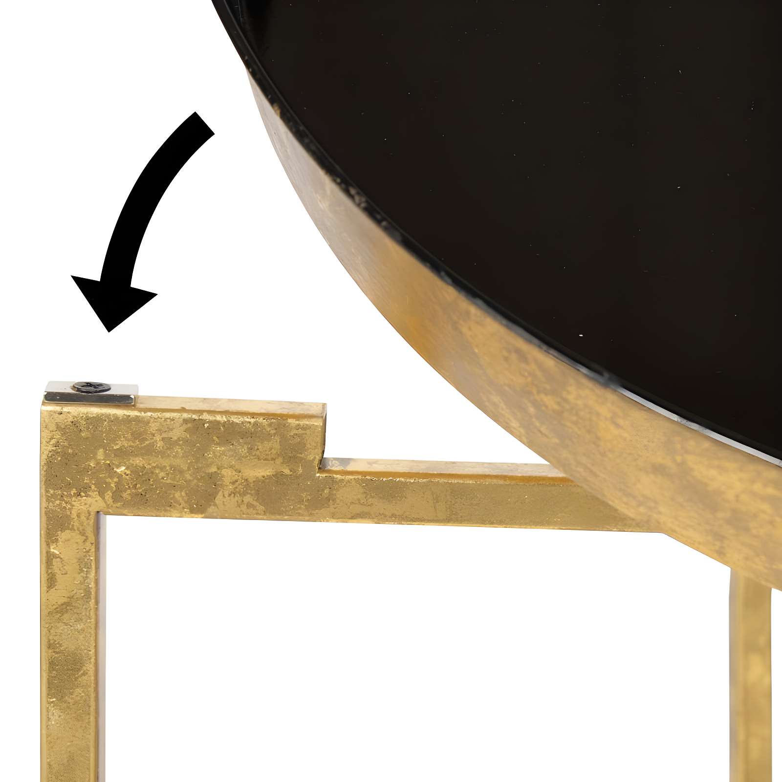 Kate and Laurel Celia Round Metal Side Table, 18.25x18.25x22, Black and Gold