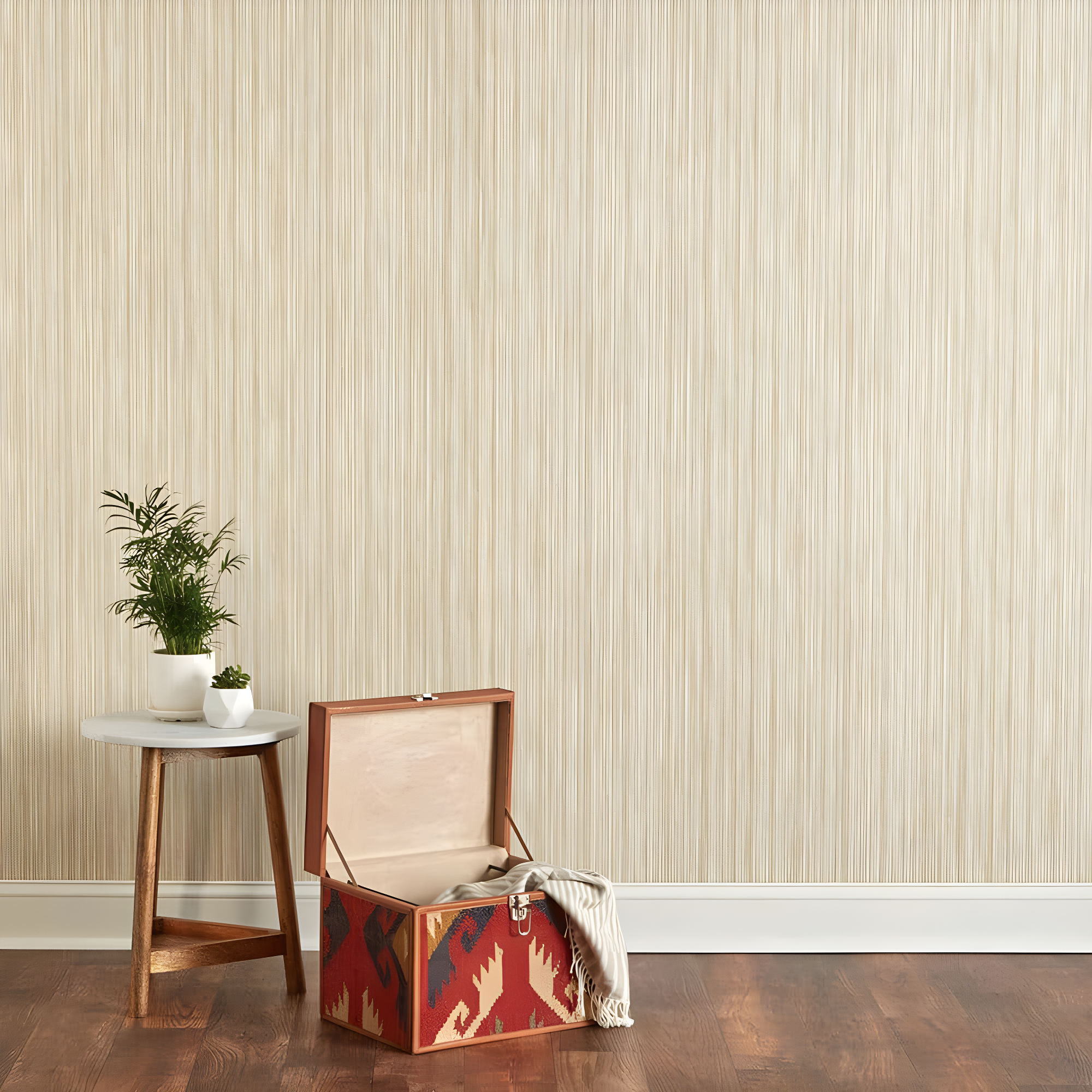 Tempaper & Co.® Faux Grasscloth Removable Peel and Stick Wallpaper, Textured Sand, 28 sq. ft.: Vinyl, Self-Adhesive, Beige
