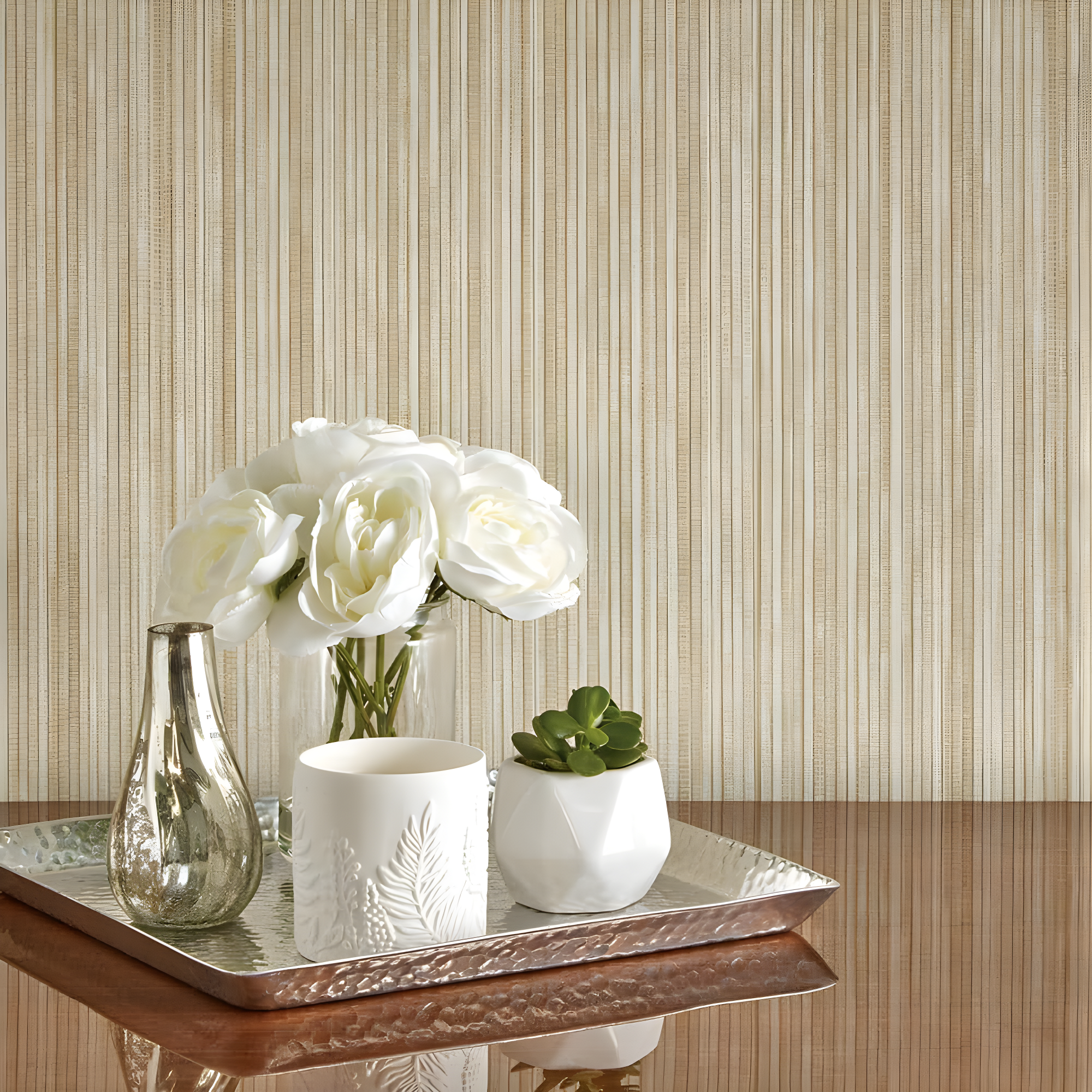 Tempaper & Co.® Faux Grasscloth Removable Peel and Stick Wallpaper, Textured Sand, 28 sq. ft.: Vinyl, Self-Adhesive, Beige