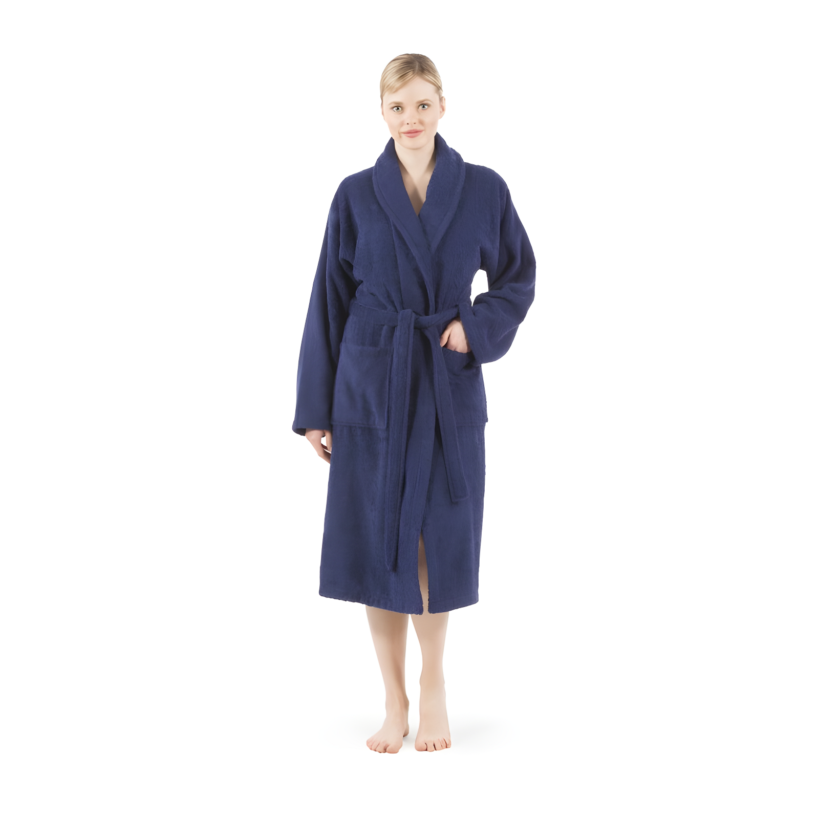Linum Home Textiles Terry Terry Cloth Bathrobe with Pockets