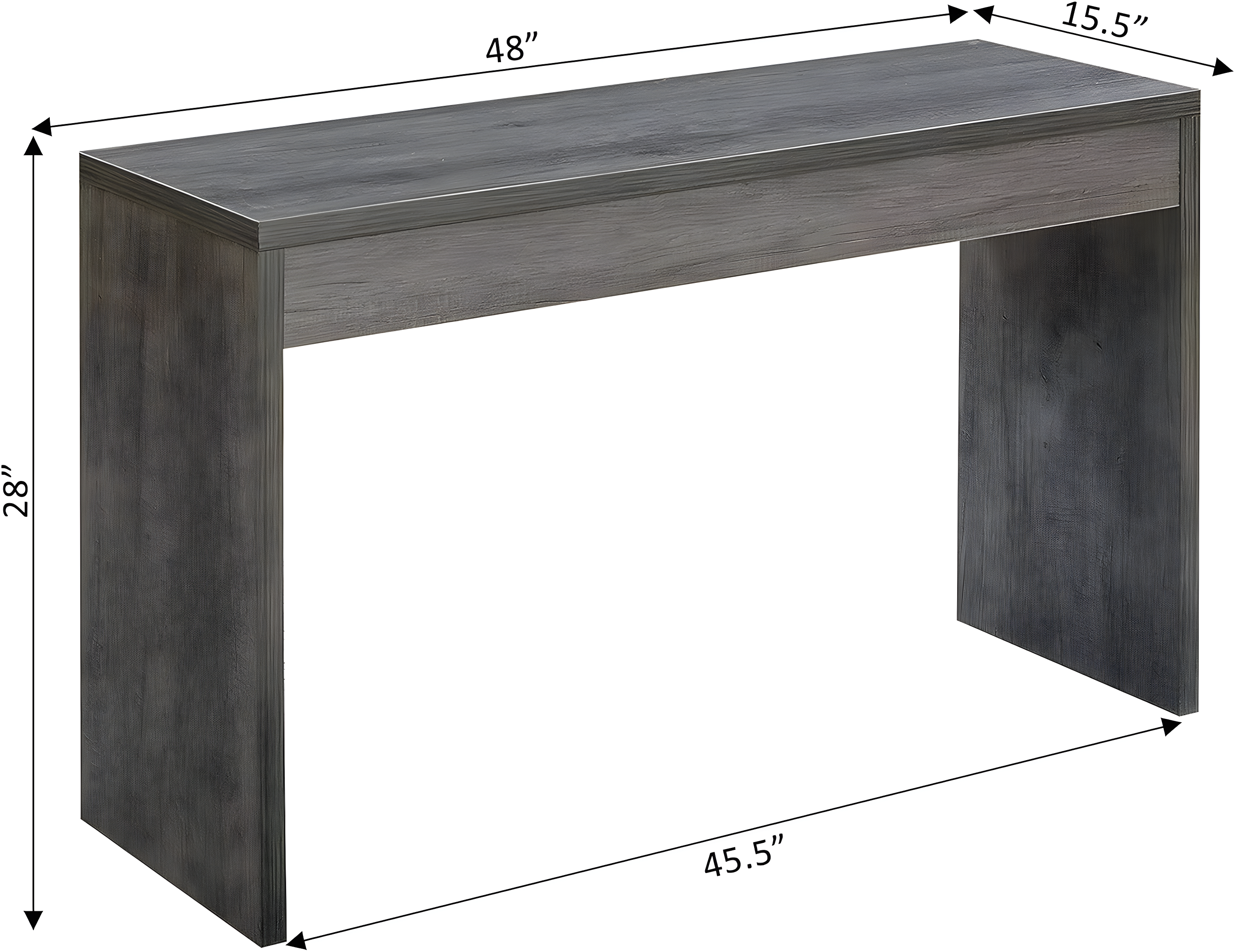 Convenience Concepts Northfield Hall Console Desk Table/Desk, Weathered Gray