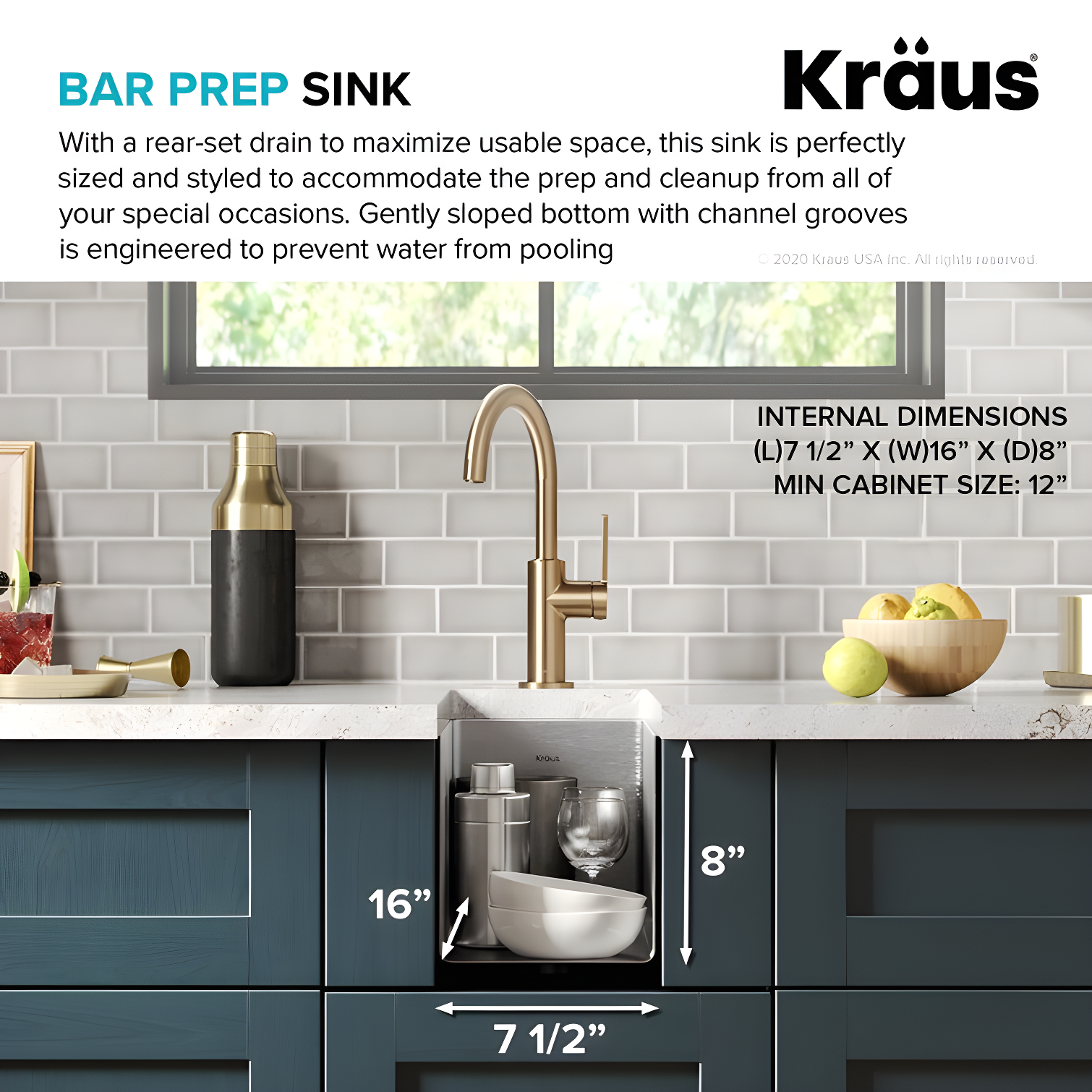 KRAUS Standart Pro Undermount 16 Gauge Stainless Steel Bar Kitchen Sink
