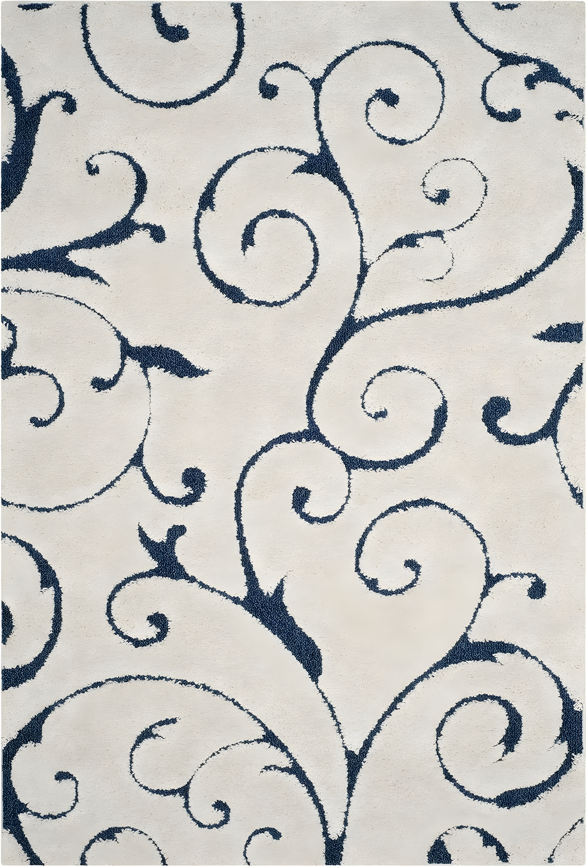 Florida Shag SG455 Power Loomed Indoor Area Rug - Cream/Blue - 5'3"x7'6" - Safavieh.