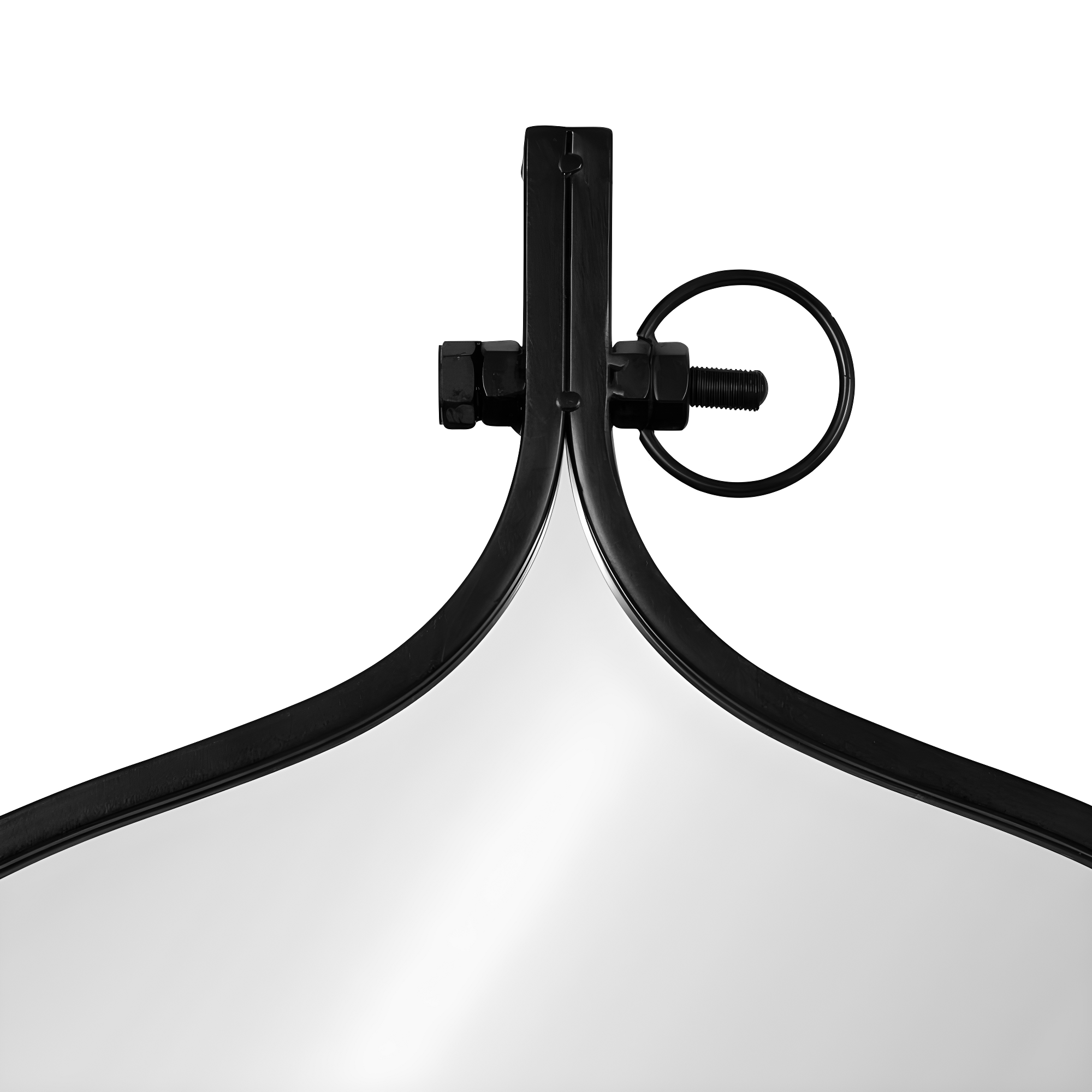 Kate & Laurel All Things Decor 30" x 37" Yitro Metal Framed Wall Mirror Black: Modern Round Vanity, No Assembly Required