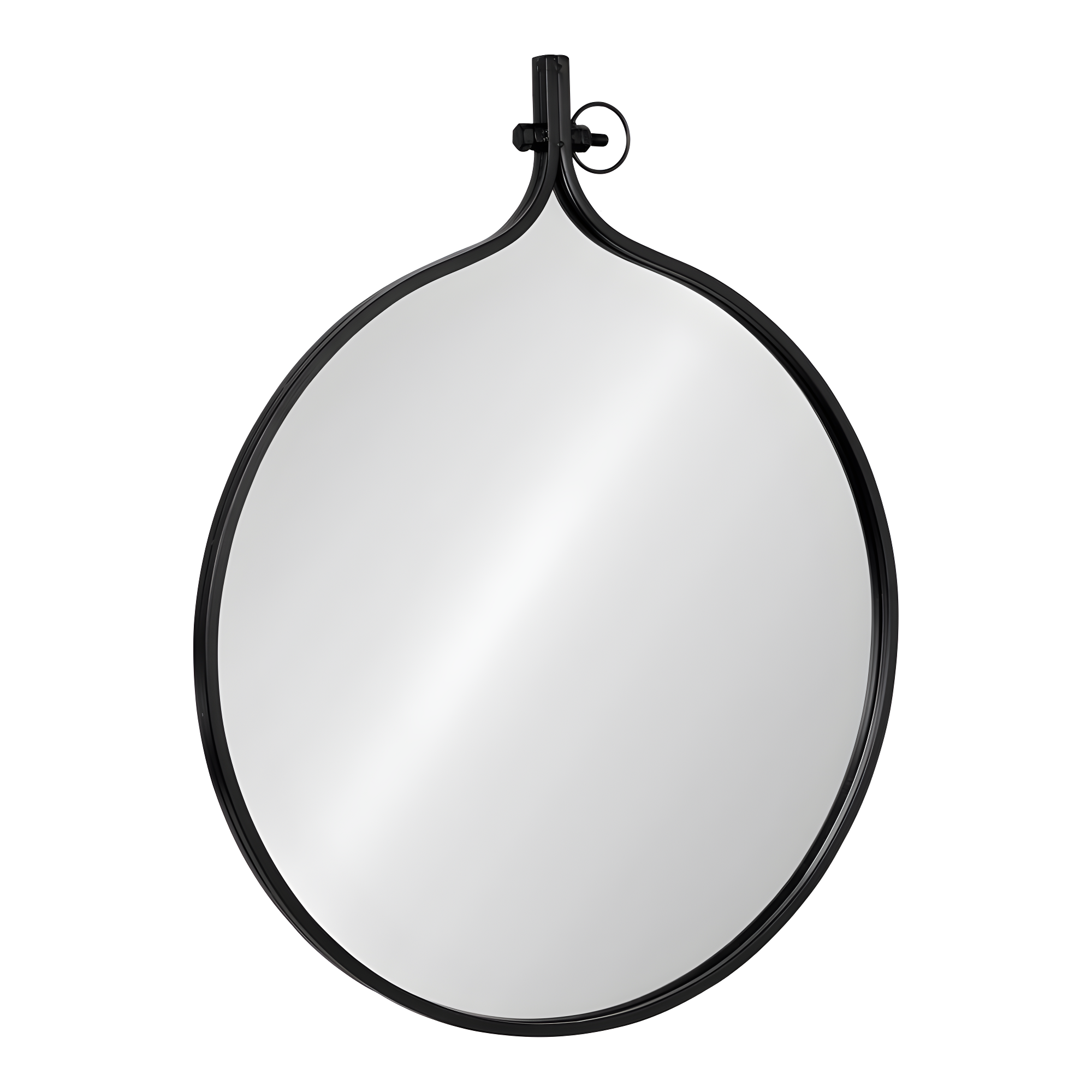 Kate & Laurel All Things Decor 30" x 37" Yitro Metal Framed Wall Mirror Black: Modern Round Vanity, No Assembly Required