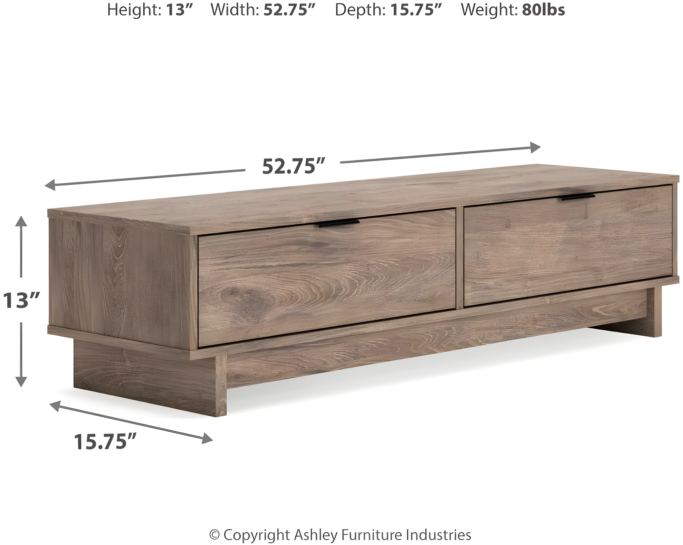 Signature Design by Ashley Contemporary Oliah Storage Bench  Natural