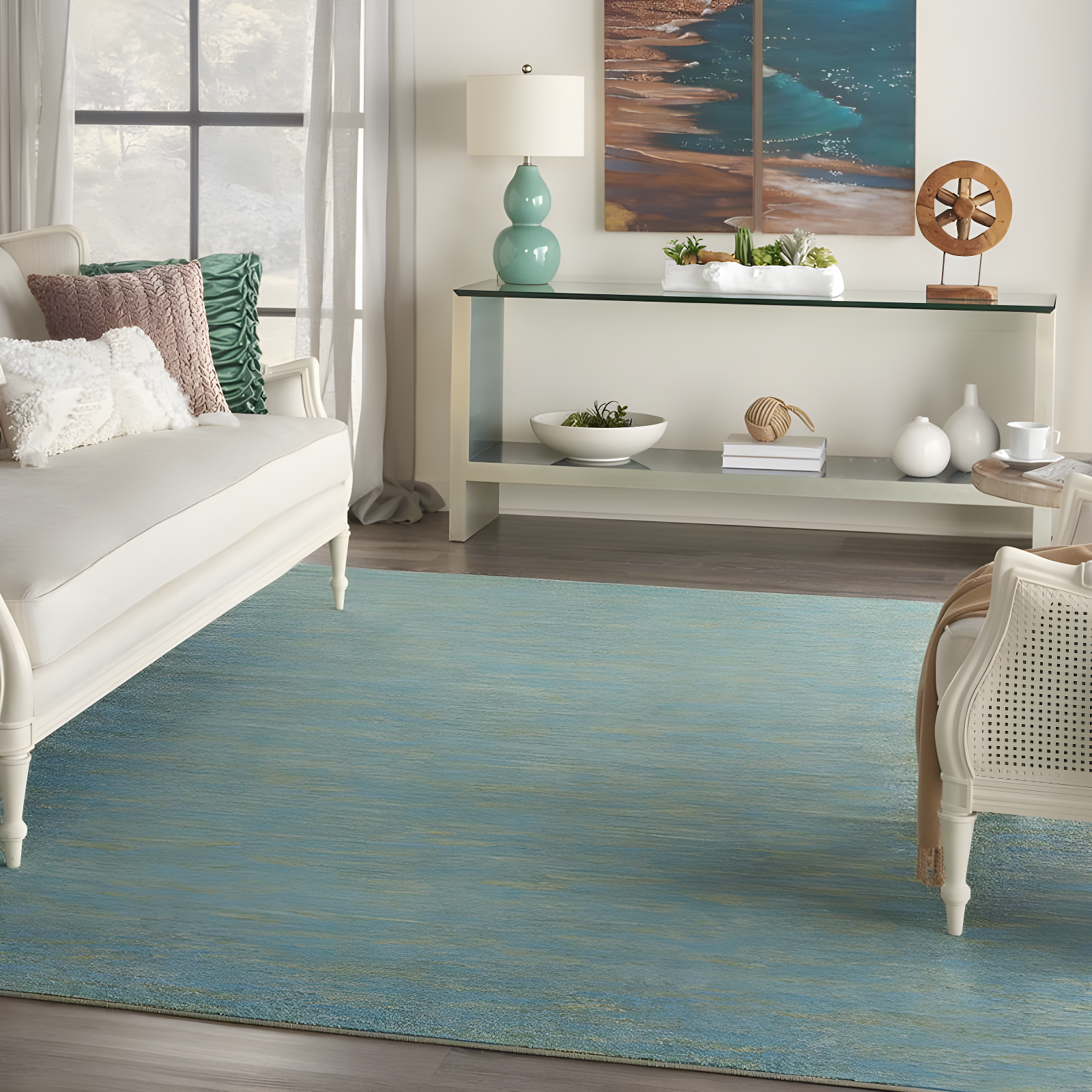 Nourison Nourison Essentials NRE01 Indoor/outdoor Area Rug - Blue Green 8' x 10'