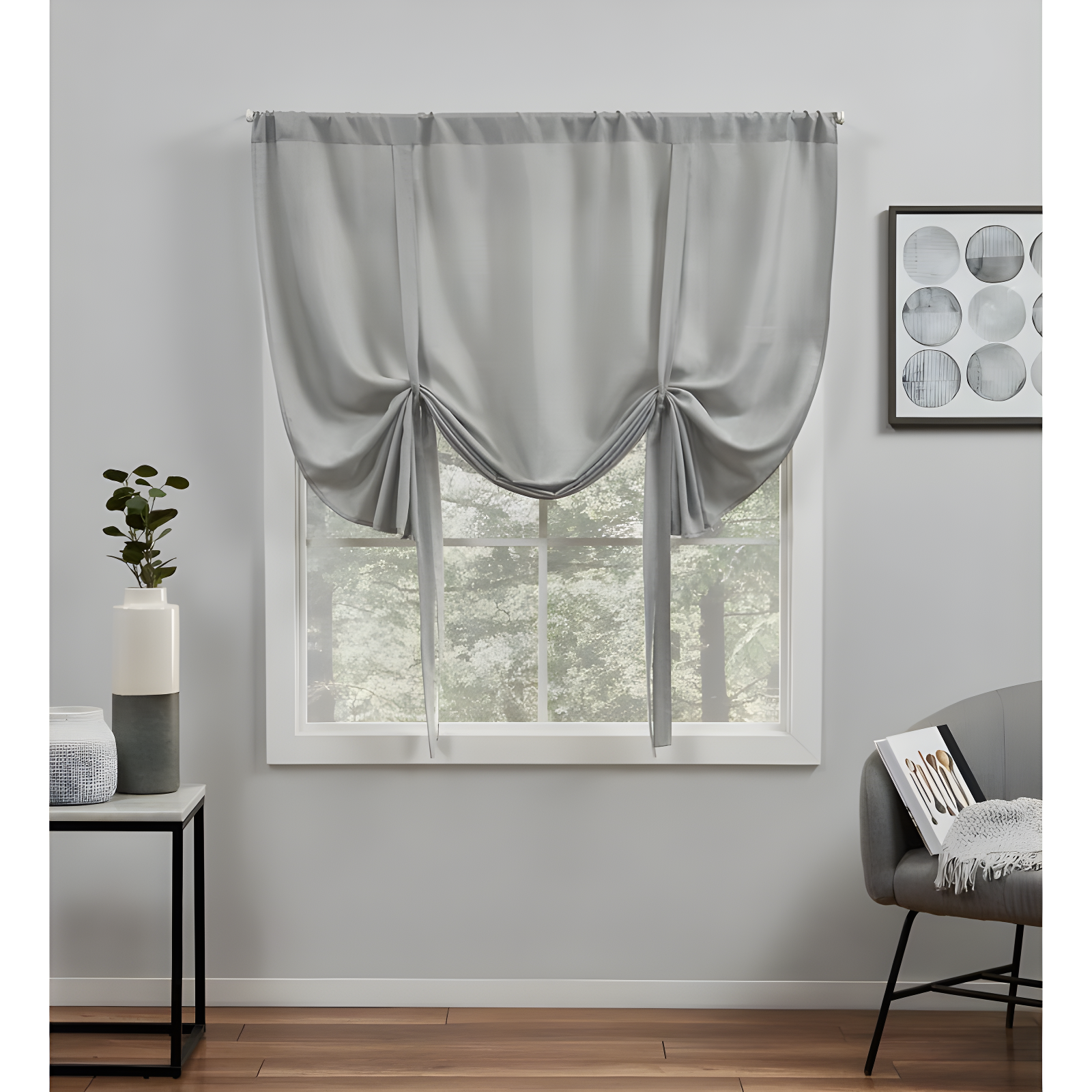 Amalgamated Textiles Exclusive Home Loha Light Filtering Rod Pocket Tie Up Shade