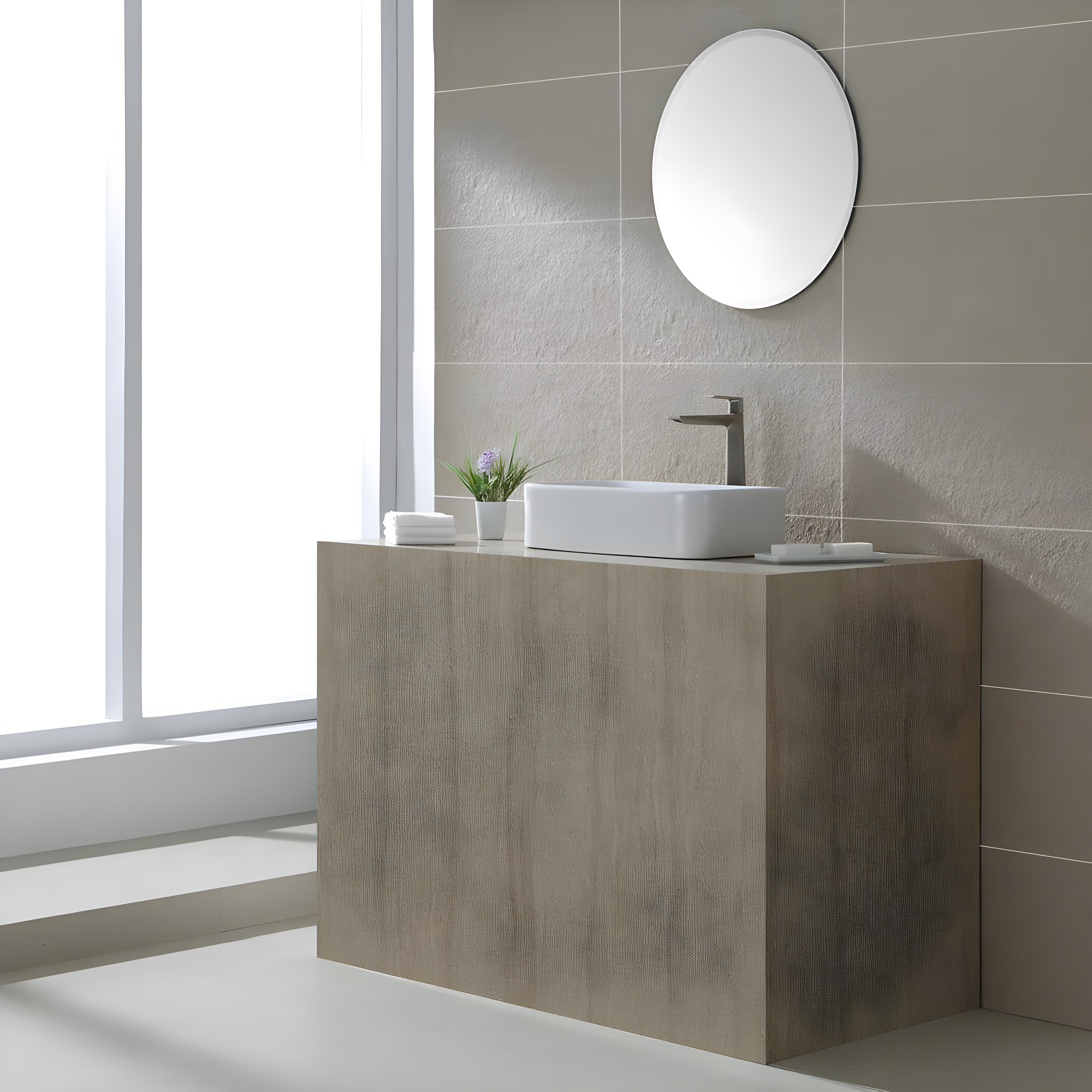 Elavo Ceramic Rectangular Vessel Bathroom Sink