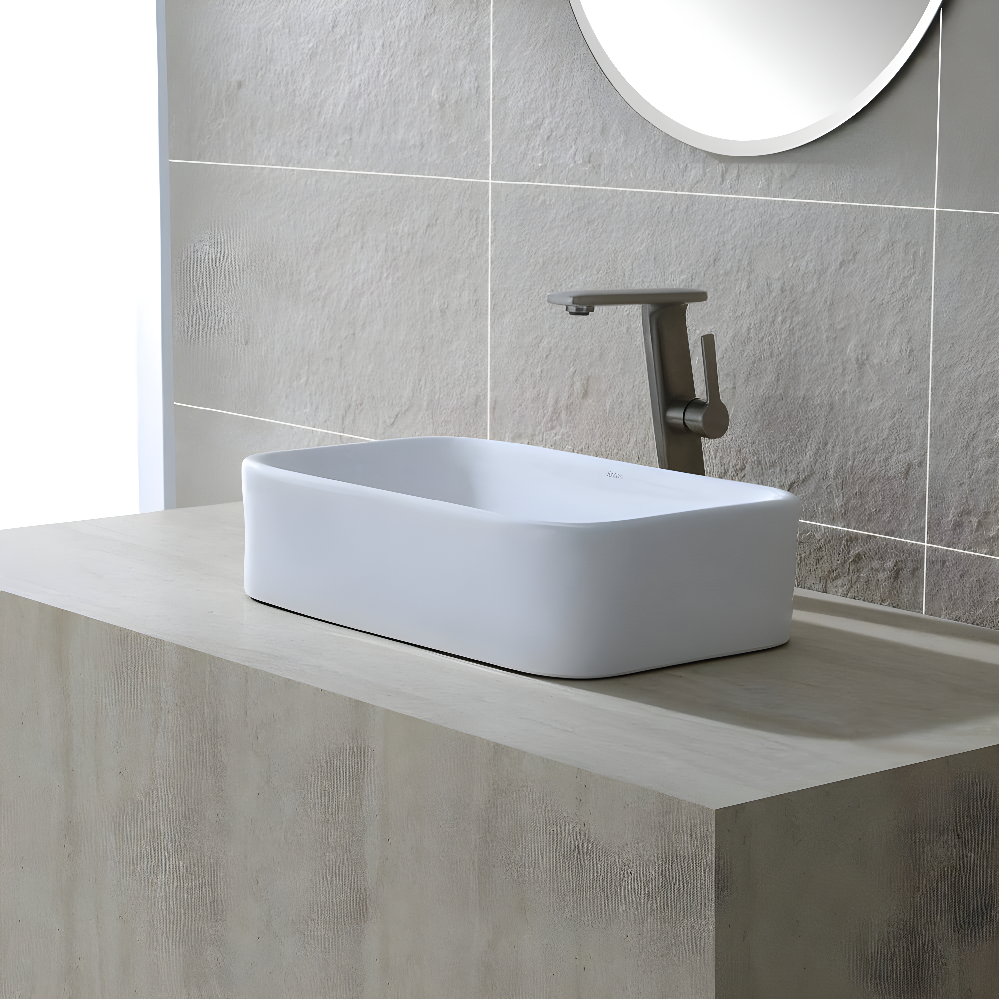 Elavo Ceramic Rectangular Vessel Bathroom Sink