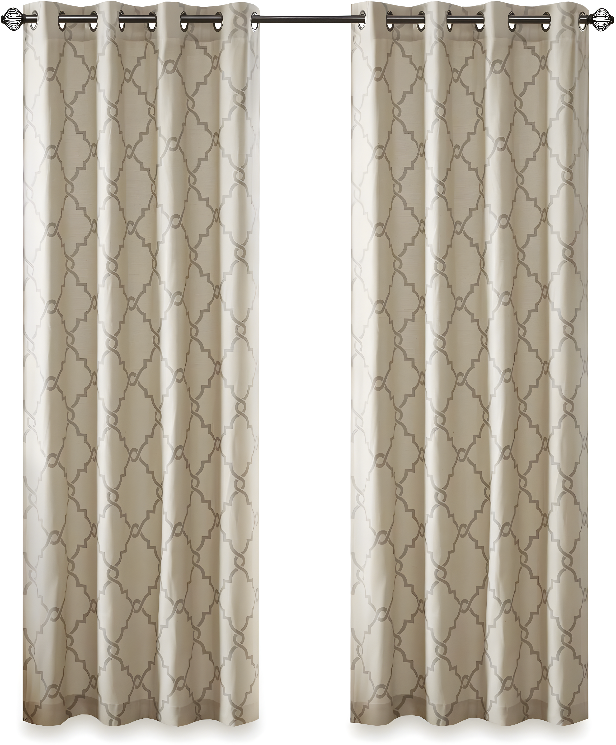 Madison Park Fretwork Print Grommet Top Single Window Curtain Panel