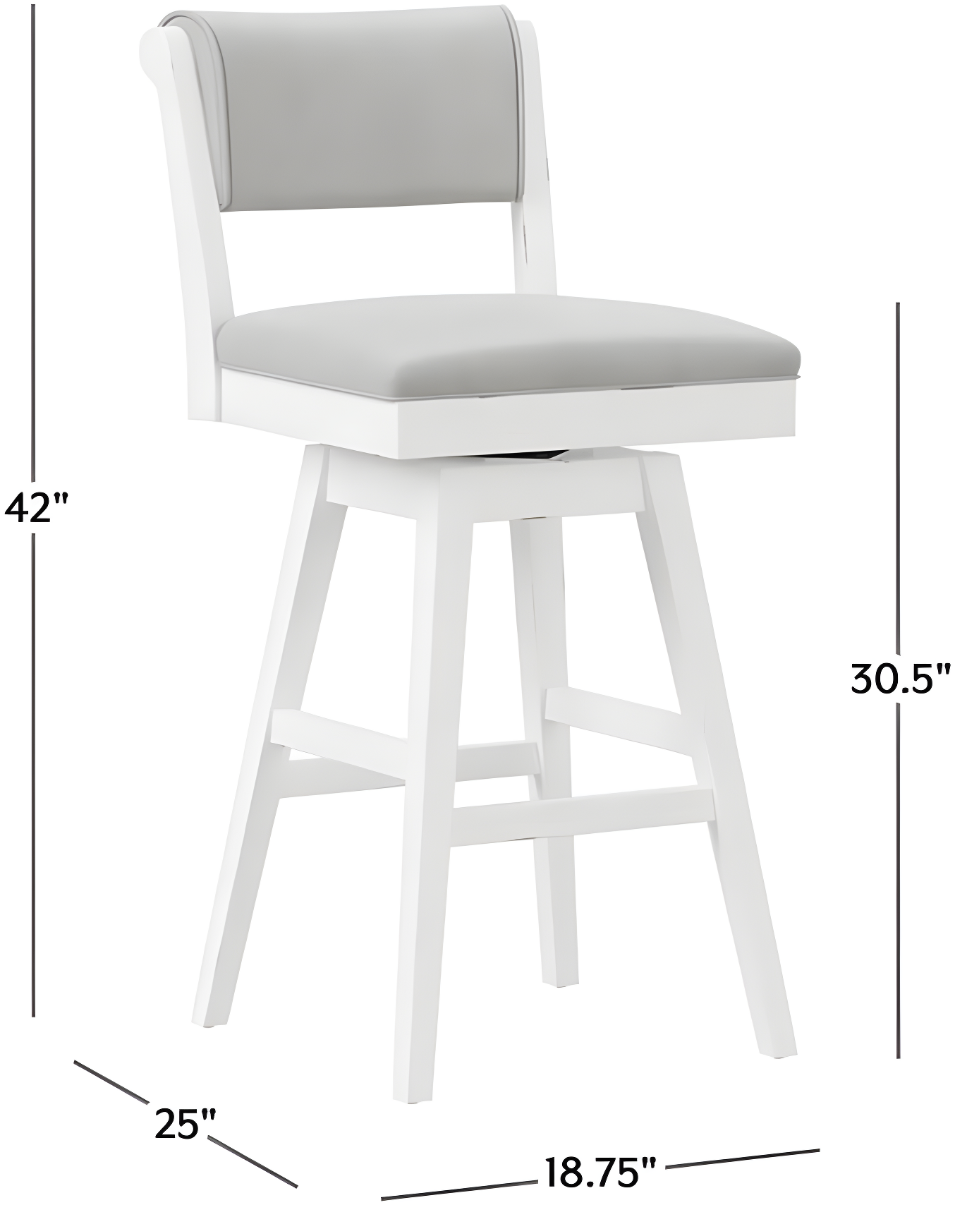 Clarion Wood and Upholstered Bar Height Swivel Stool Sea White - Hillsdale Furniture