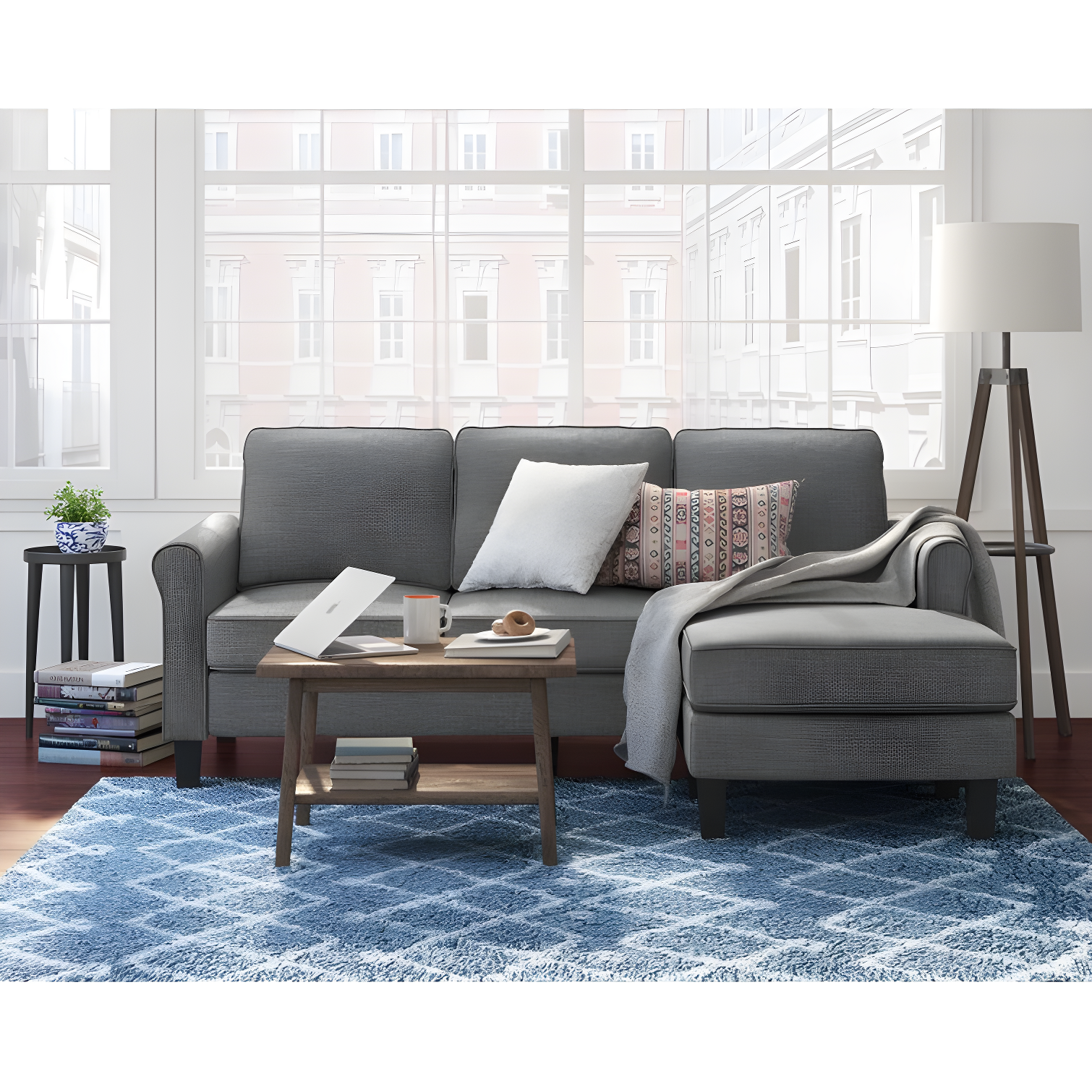 Serta Harmon Upholstered Reversible Sectional Sofa and Chaise