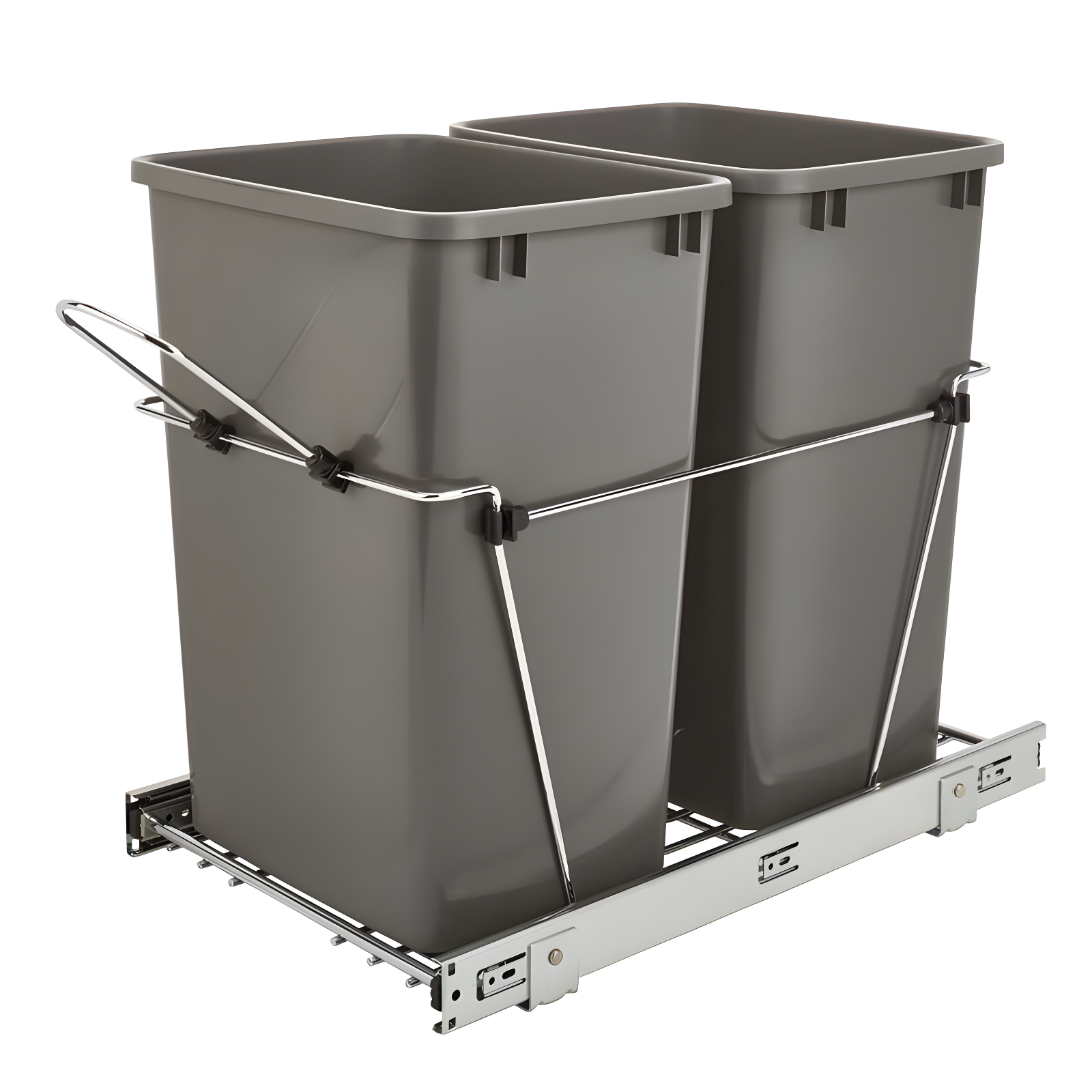 Rev-A-Shelf Double Pull Out Trash Can 27 Qt for Kitchen