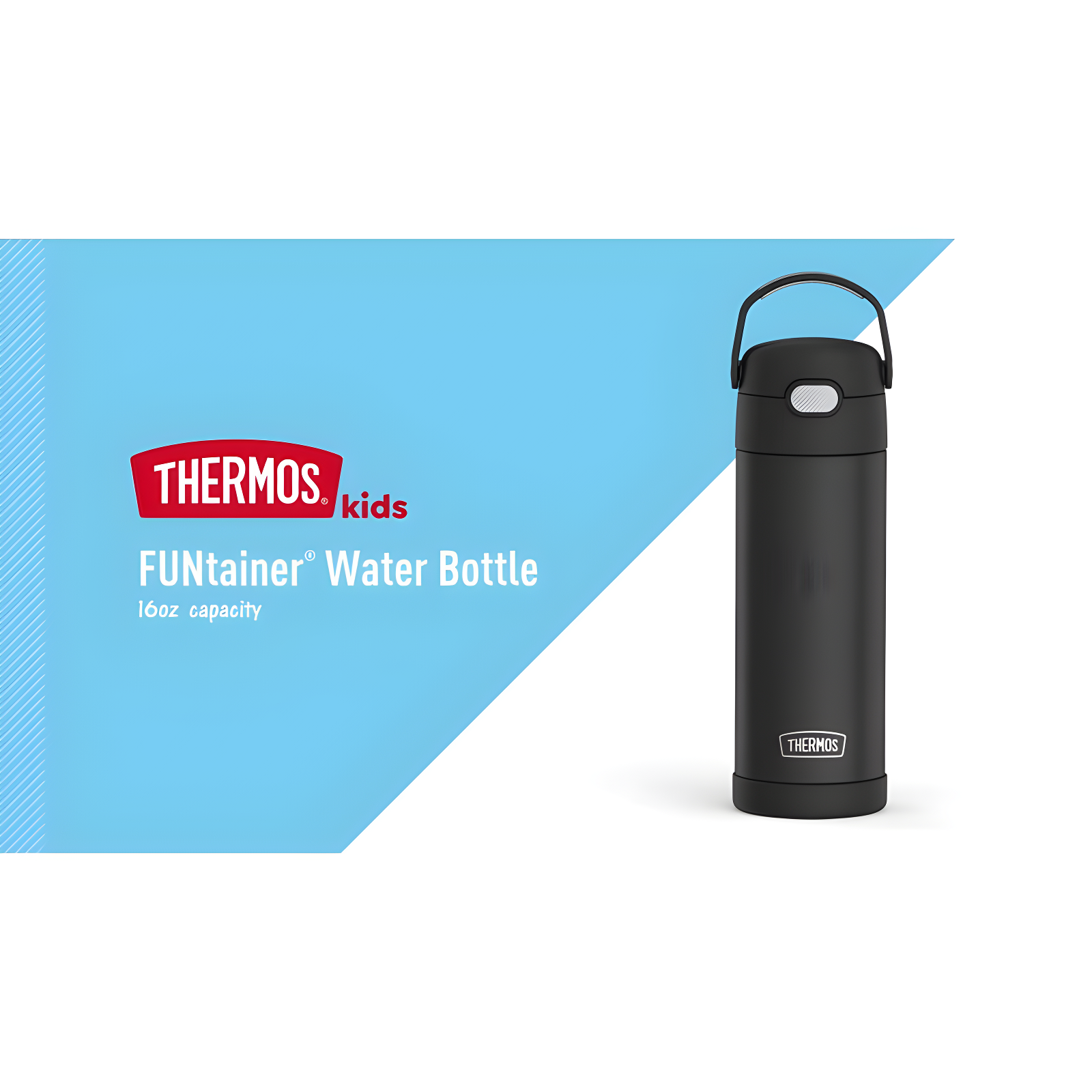Thermos 16oz Stainless Steel FUNtainer Water Bottle with Bail Handle - Teal Checkers