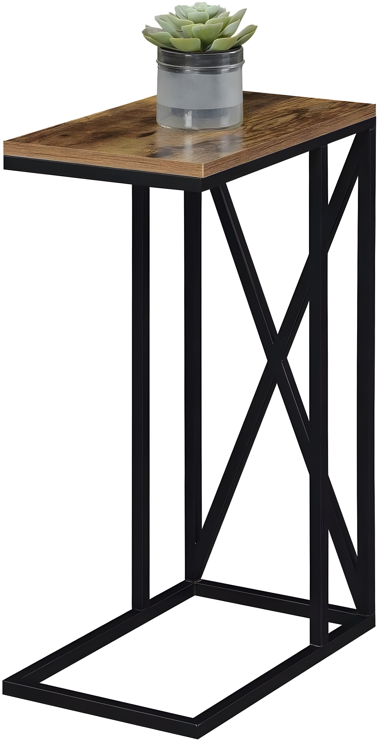Convenience Concepts 161861BDWBL 15.75 x 10 x 24.25 in. Tucson C End Table, Brown Wood with Black