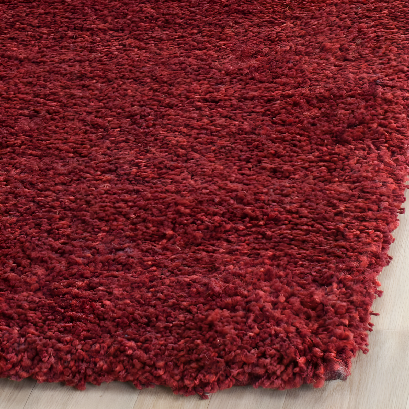 Shag SG151 Power Loomed Area Rug - Maroon - 4'x4' - Safavieh.
