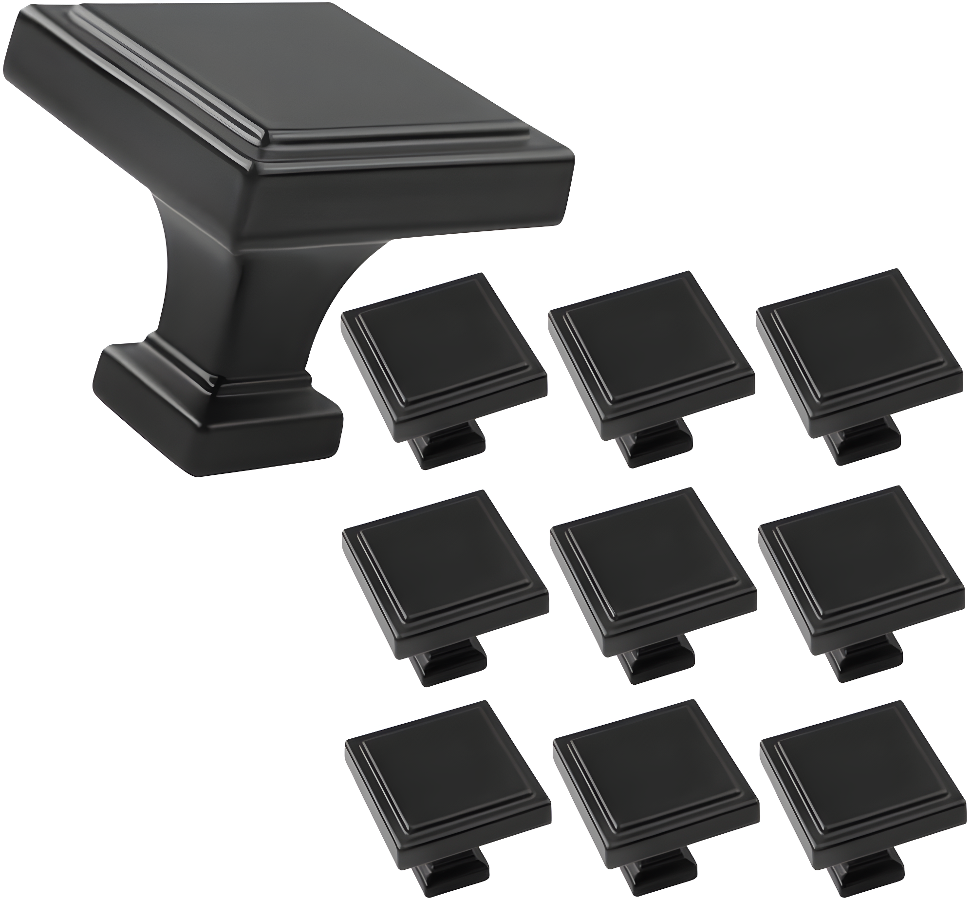 Black Cabinet Knobs - Modern Matte Black Drawer Knobs (1.14" - Kitchen, Dresser & Cupboard Closet)