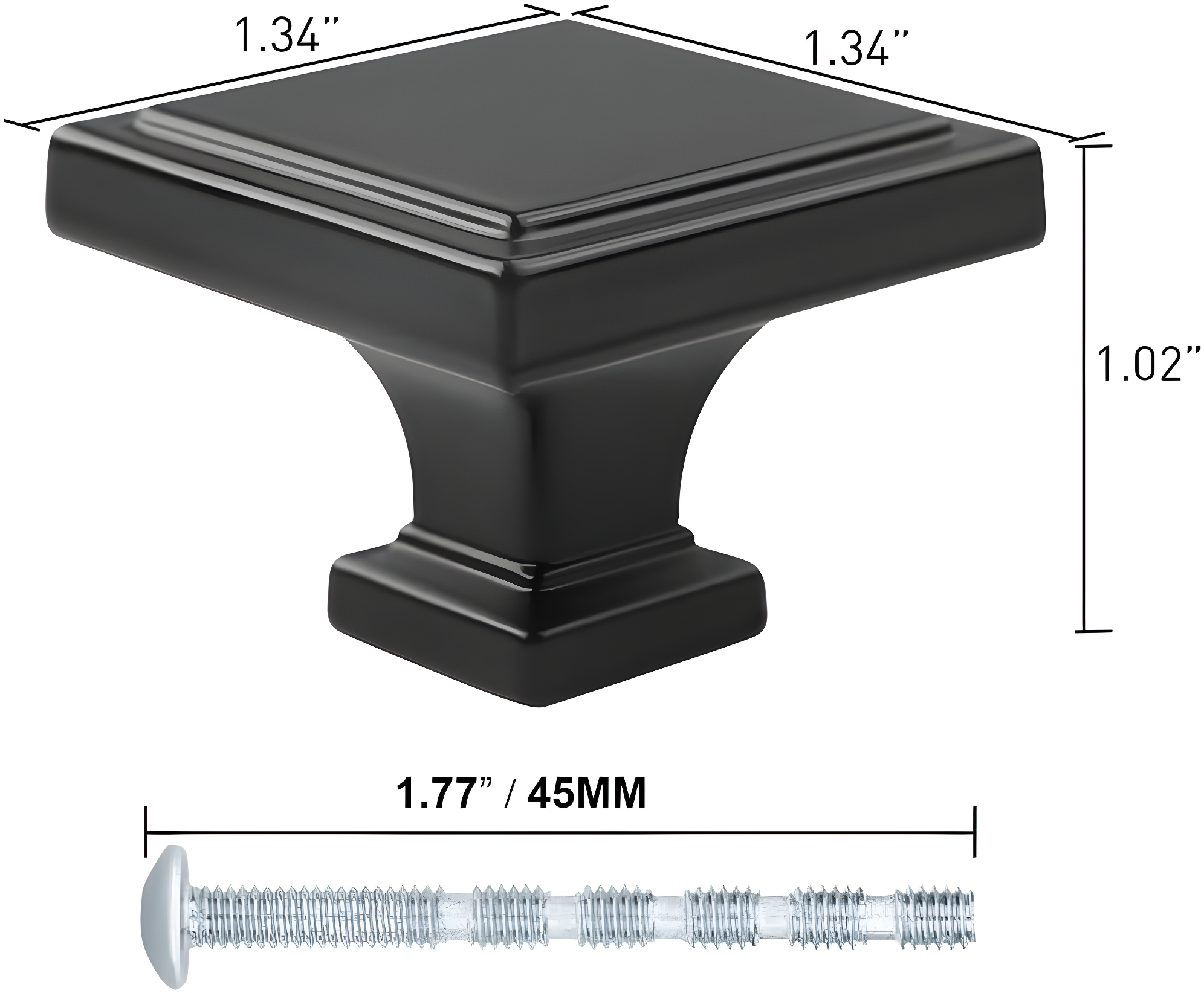 Black Cabinet Knobs - Modern Matte Black Drawer Knobs (1.14" - Kitchen, Dresser & Cupboard Closet)