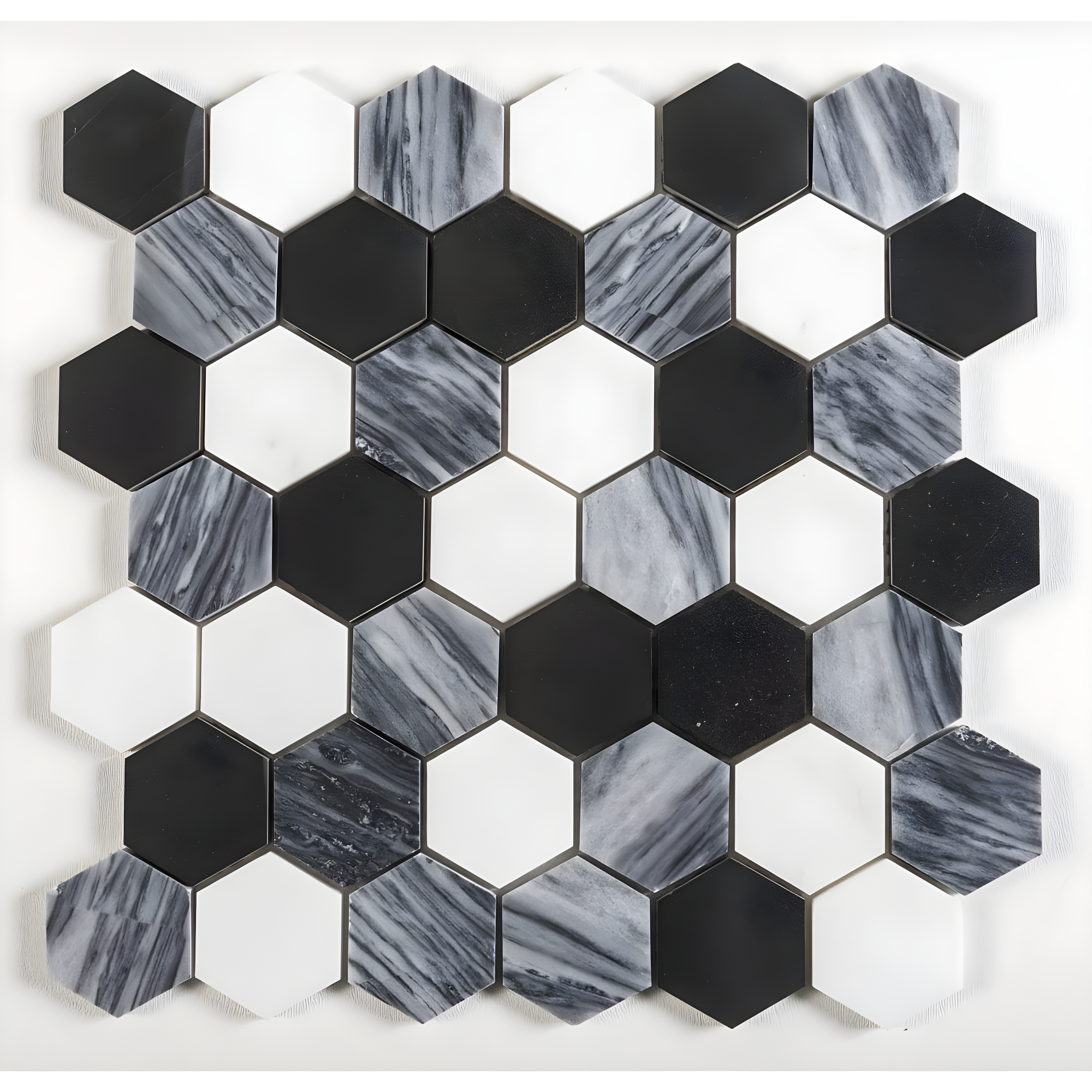 SAMPLE-Channing 2" x 2" Marble Honeycomb Mosaic Floor Use Tile